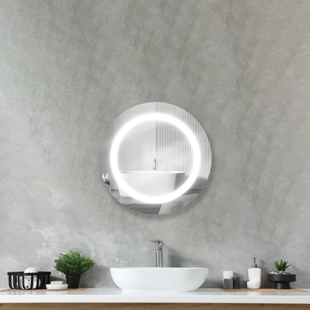 Miroir rond givré avec éclairage LED Center Kasa