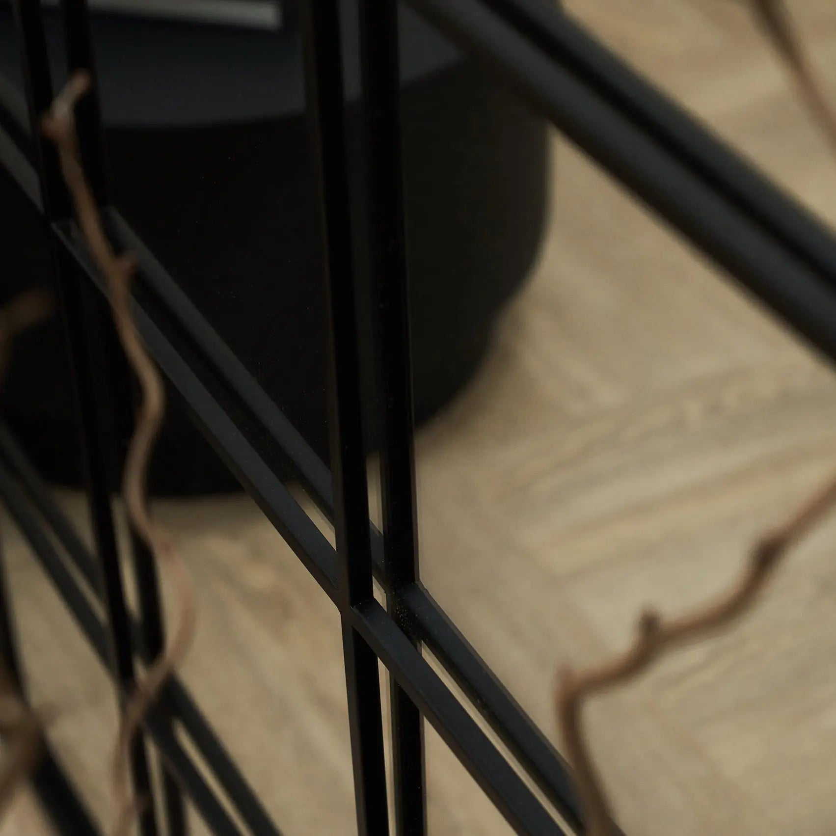 Miroir Arqué Brooklyn - Grand Miroir Mural et de Jardin Industriel en Métal Noir - 200 cm x 120 cm Center Kasa