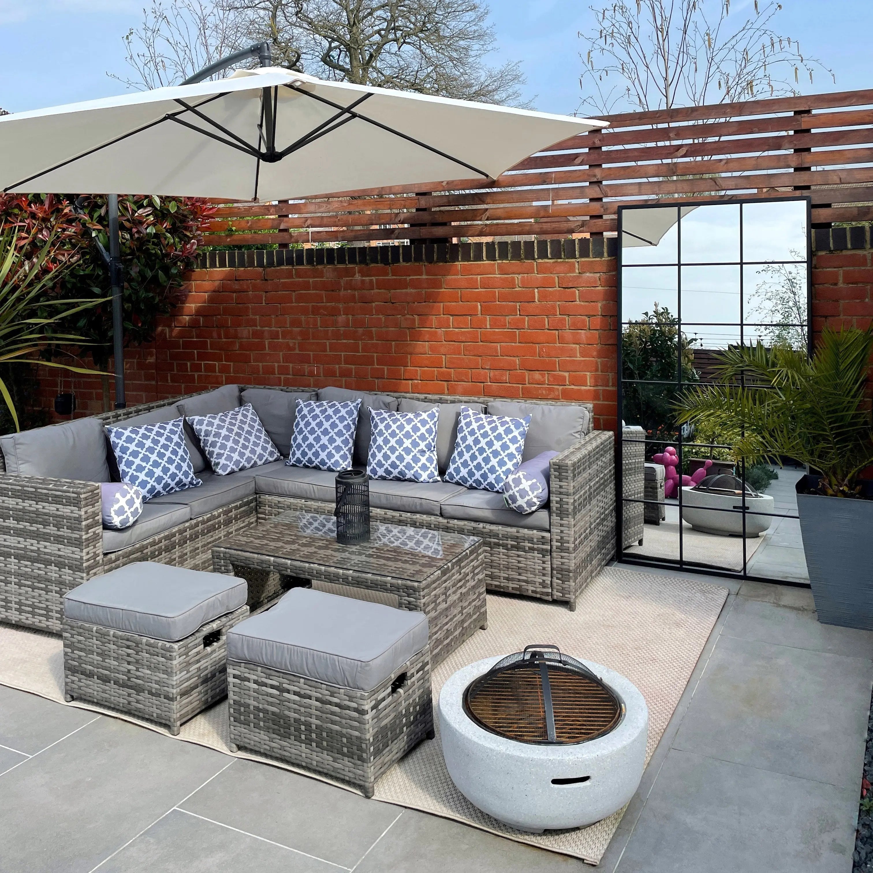 Brooklyn - Miroir Fenêtre Pleine Longueur en Métal Noir Mat - 180 x 90 cm Center Kasa