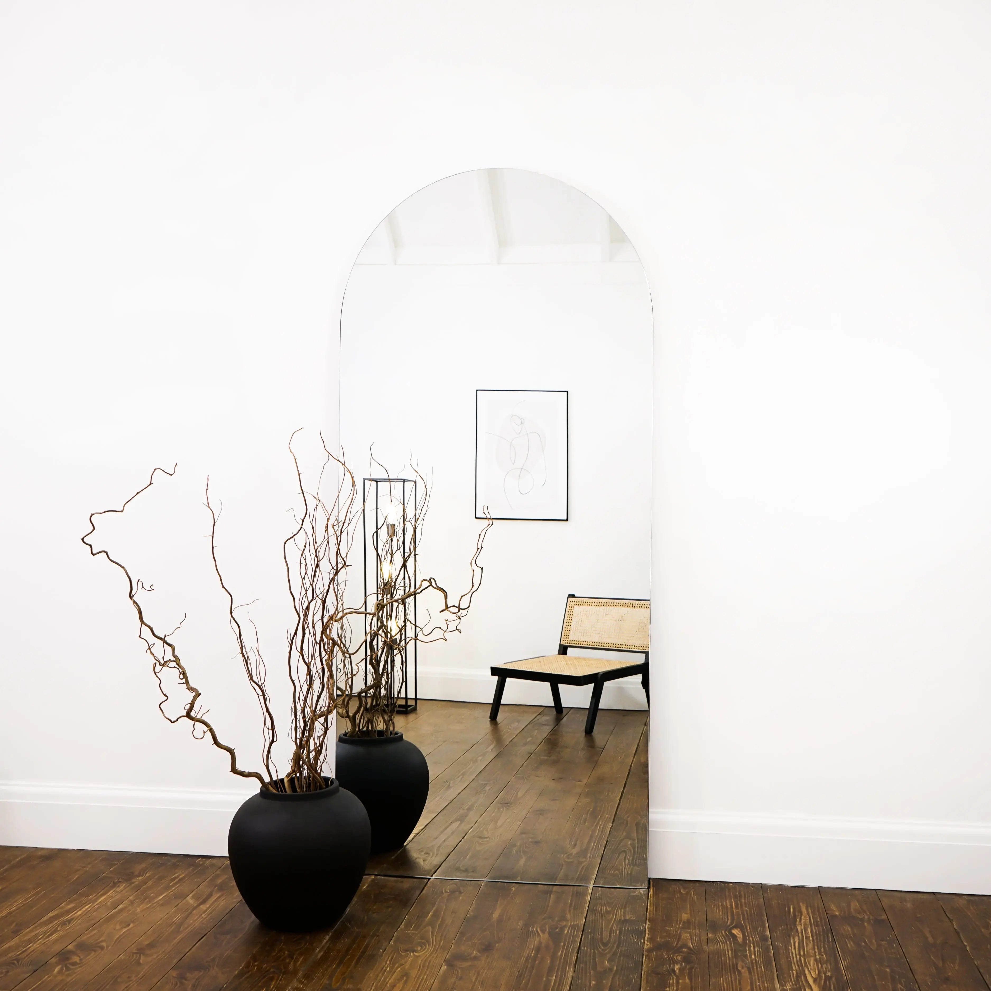 Miroir Arqué Mural sans Cadre Edge - Grand Format 179 cm x 80 cm Center Kasa