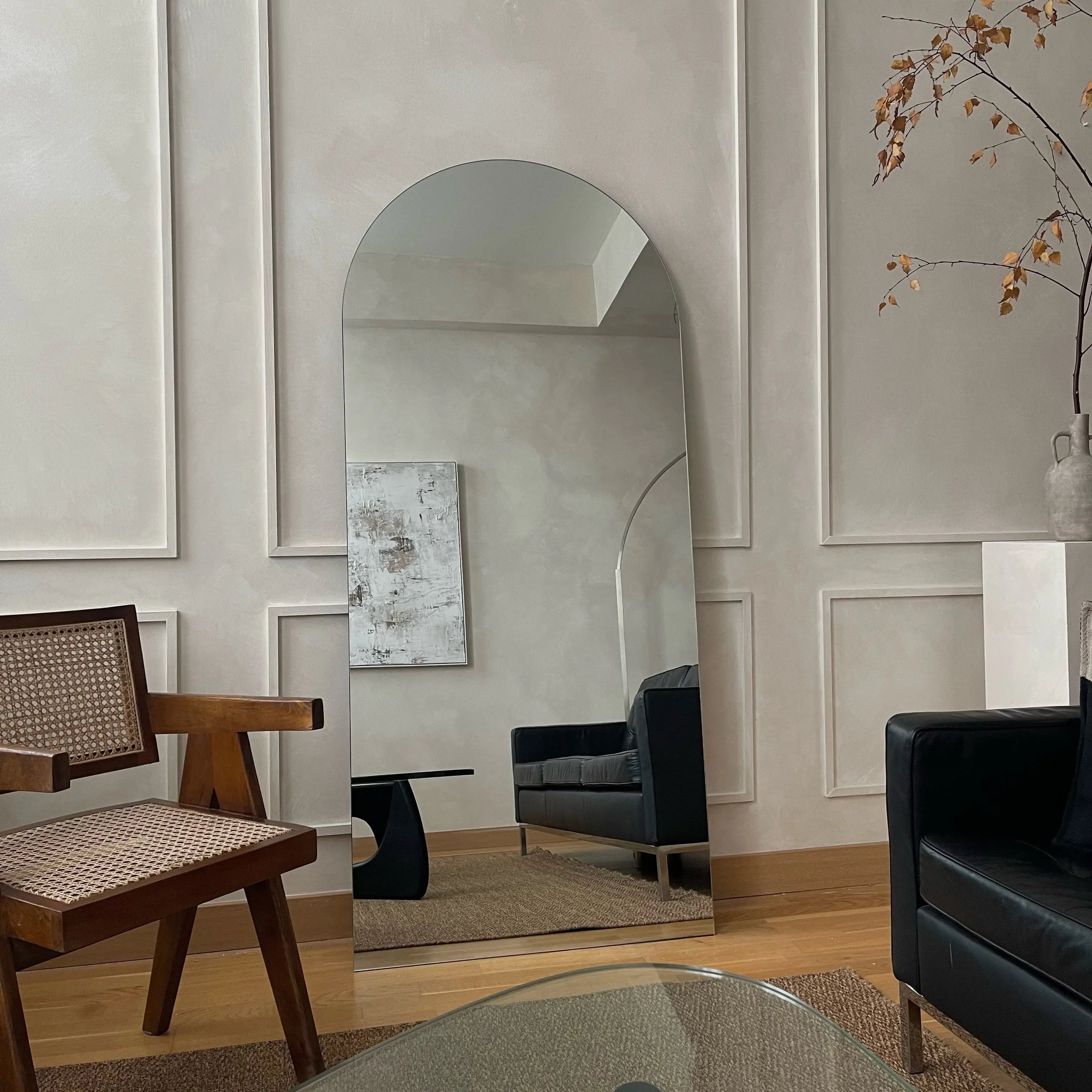 Miroir Arqué Mural sans Cadre Edge - Grand Format 179 cm x 80 cm Center Kasa