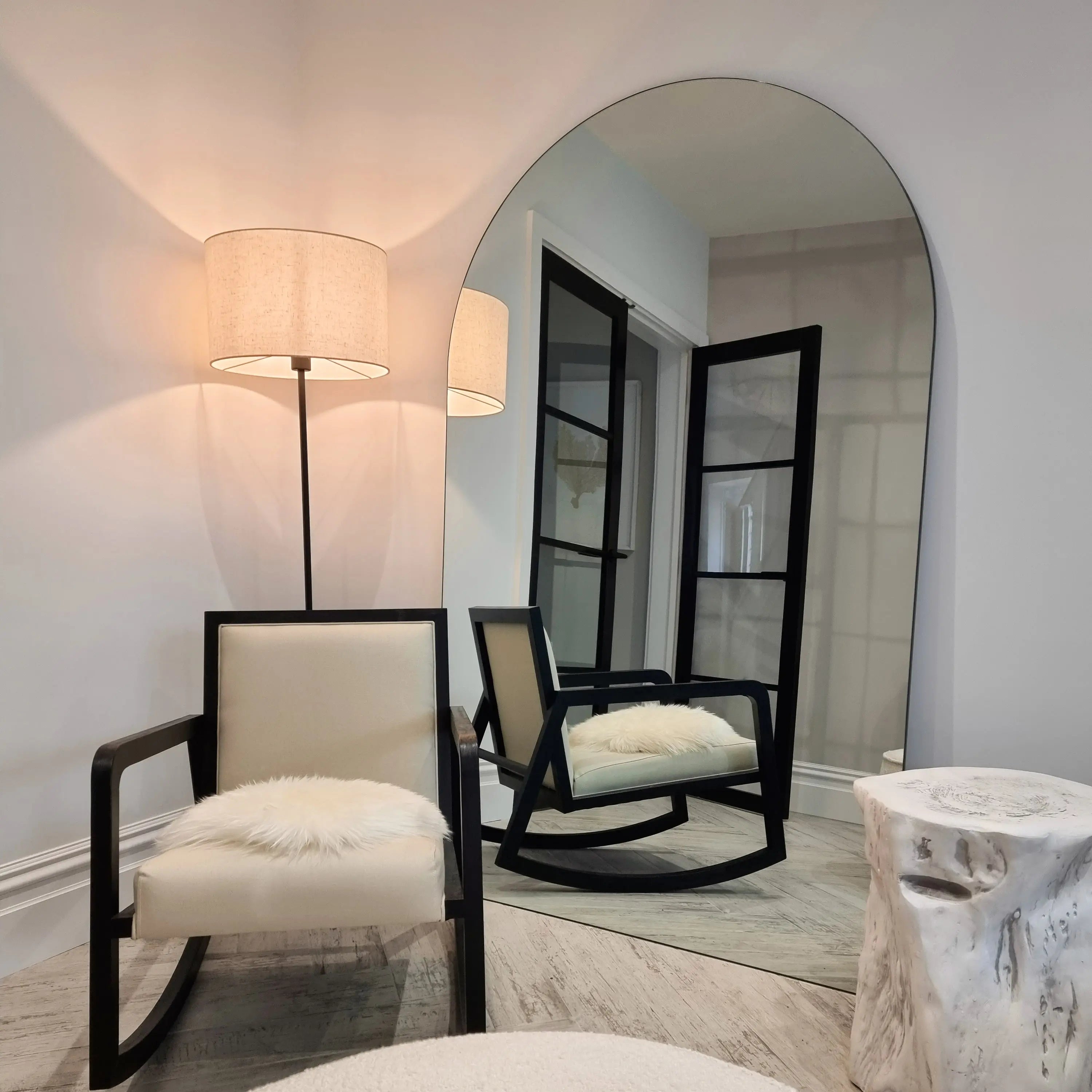 Edge - Grand Miroir Arqué sans Cadre Plein Pied - 179 cm x 110 cm Center Kasa