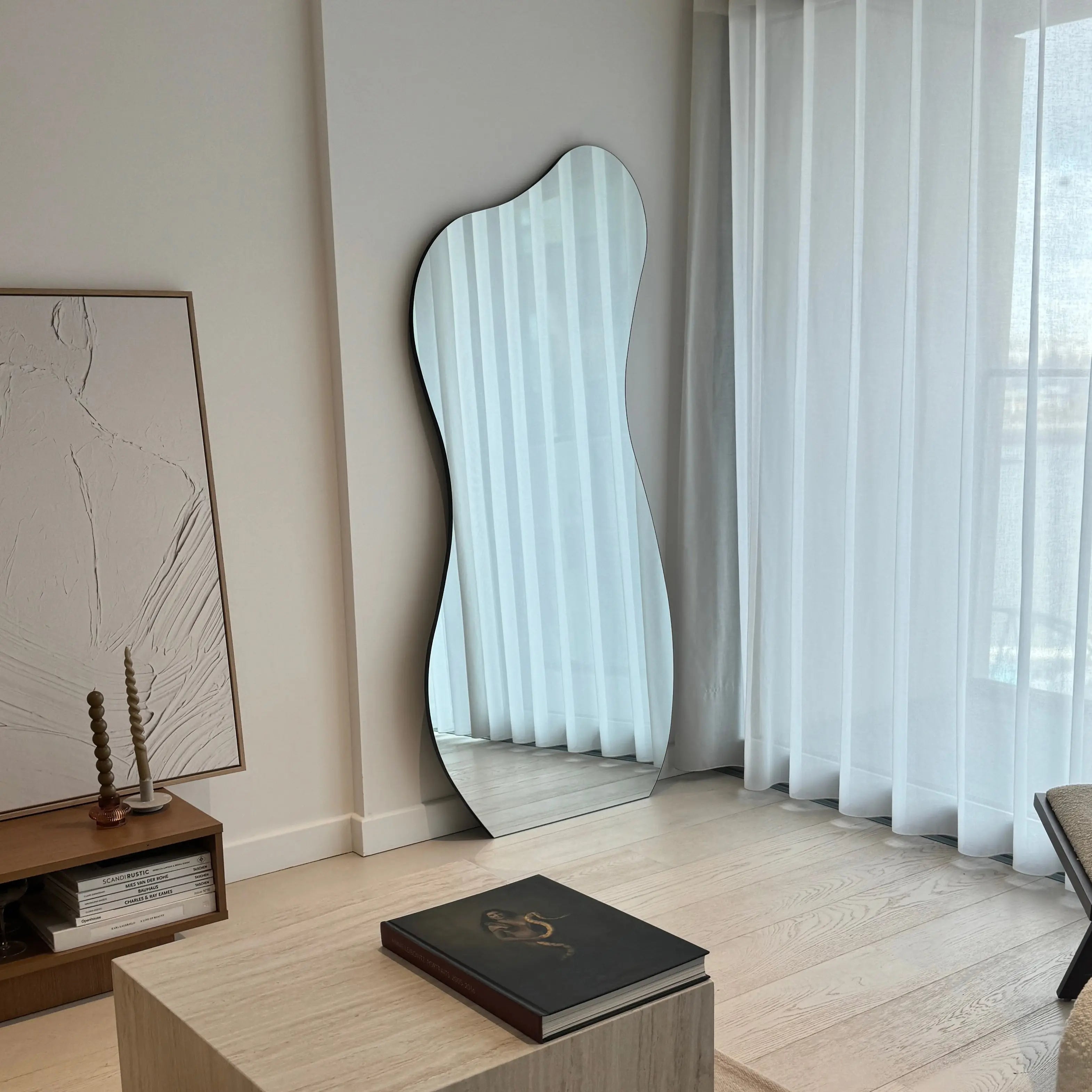 Edge XL - Grand Miroir Galet Sans Cadre Design Contemporain - 170 cm x 80 cm Center Kasa