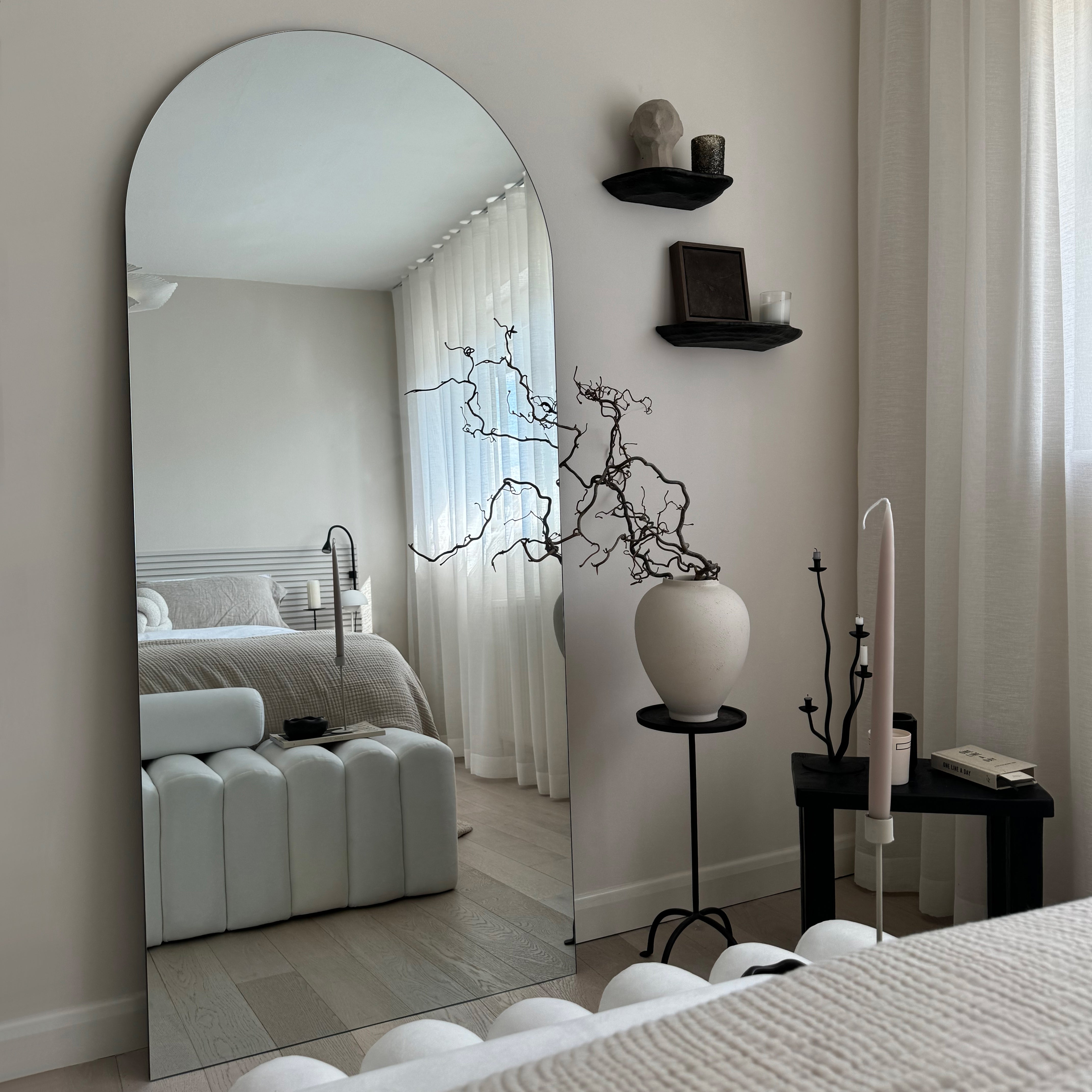 Miroir Arqué Mural sans Cadre Edge - Grand Format 179 cm x 80 cm Center Kasa