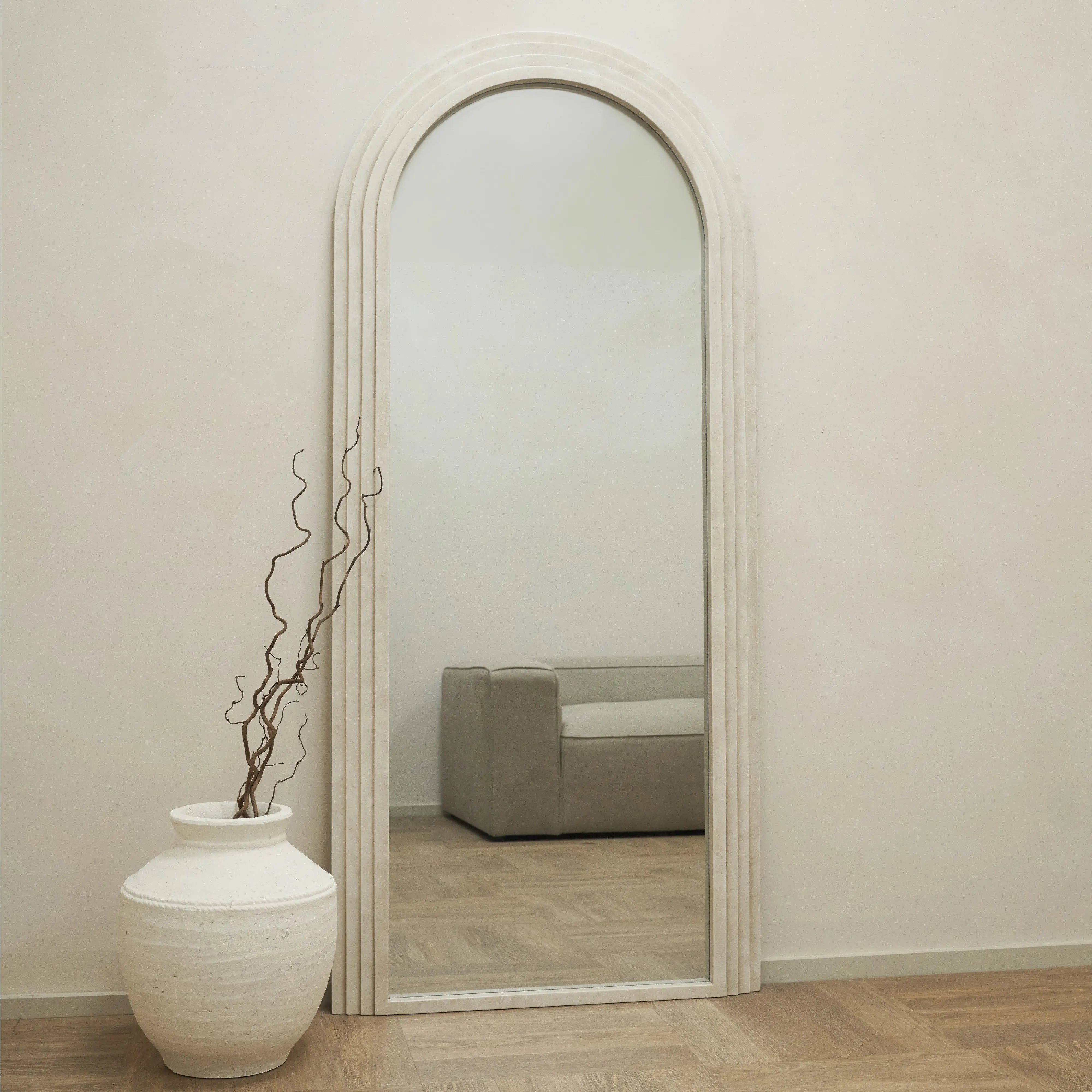 Luciana - Miroir Arqué Pleine Longueur en Béton - 180 cm x 80 cm Center Kasa