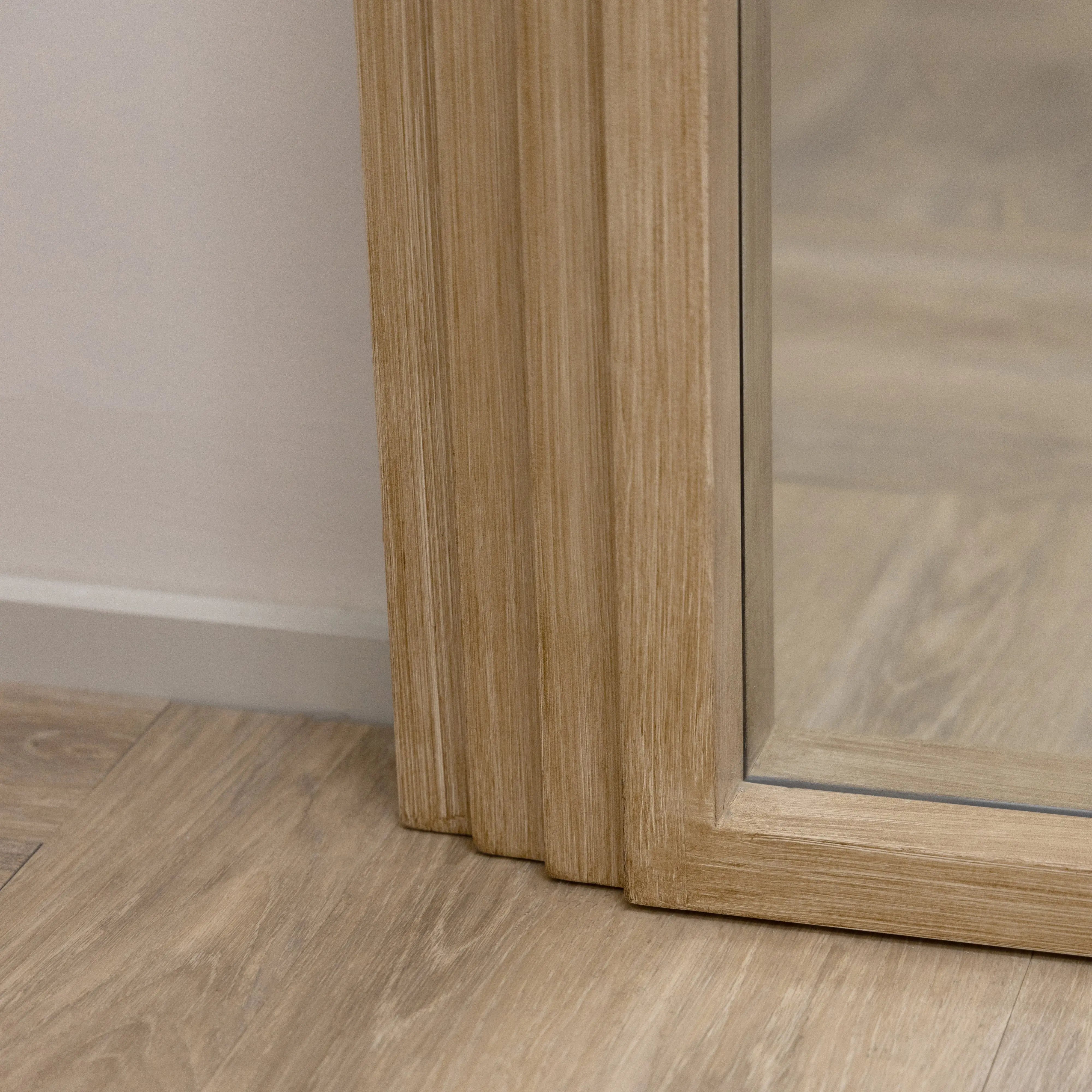 Luciana - Miroir Arqué Pleine Longueur en Bois Lavé - 180 cm x 110 cm Center Kasa