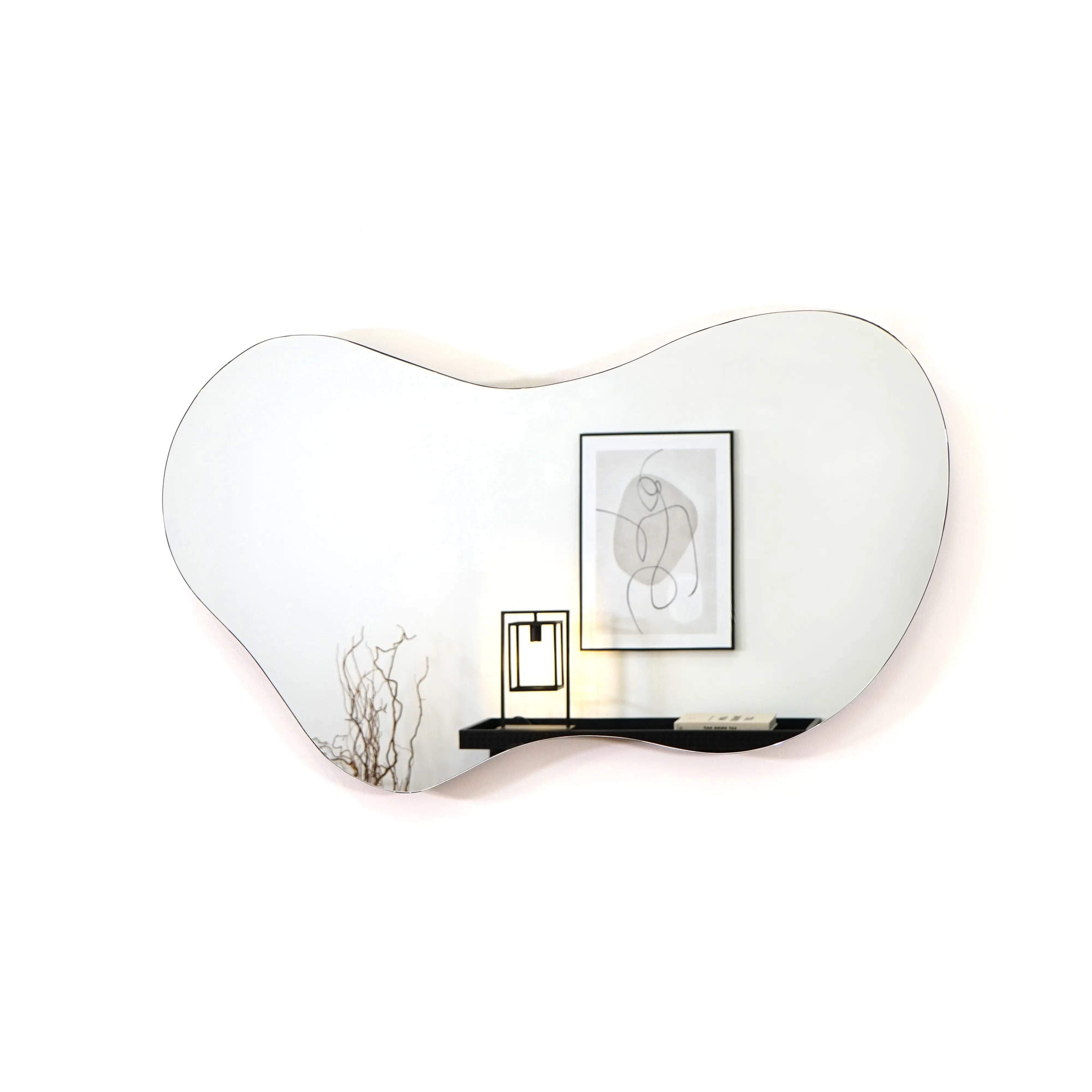 Edge Grand Miroir de Bassin Irrégulier sans Cadre - 120 cm x 70 cm Center Kasa