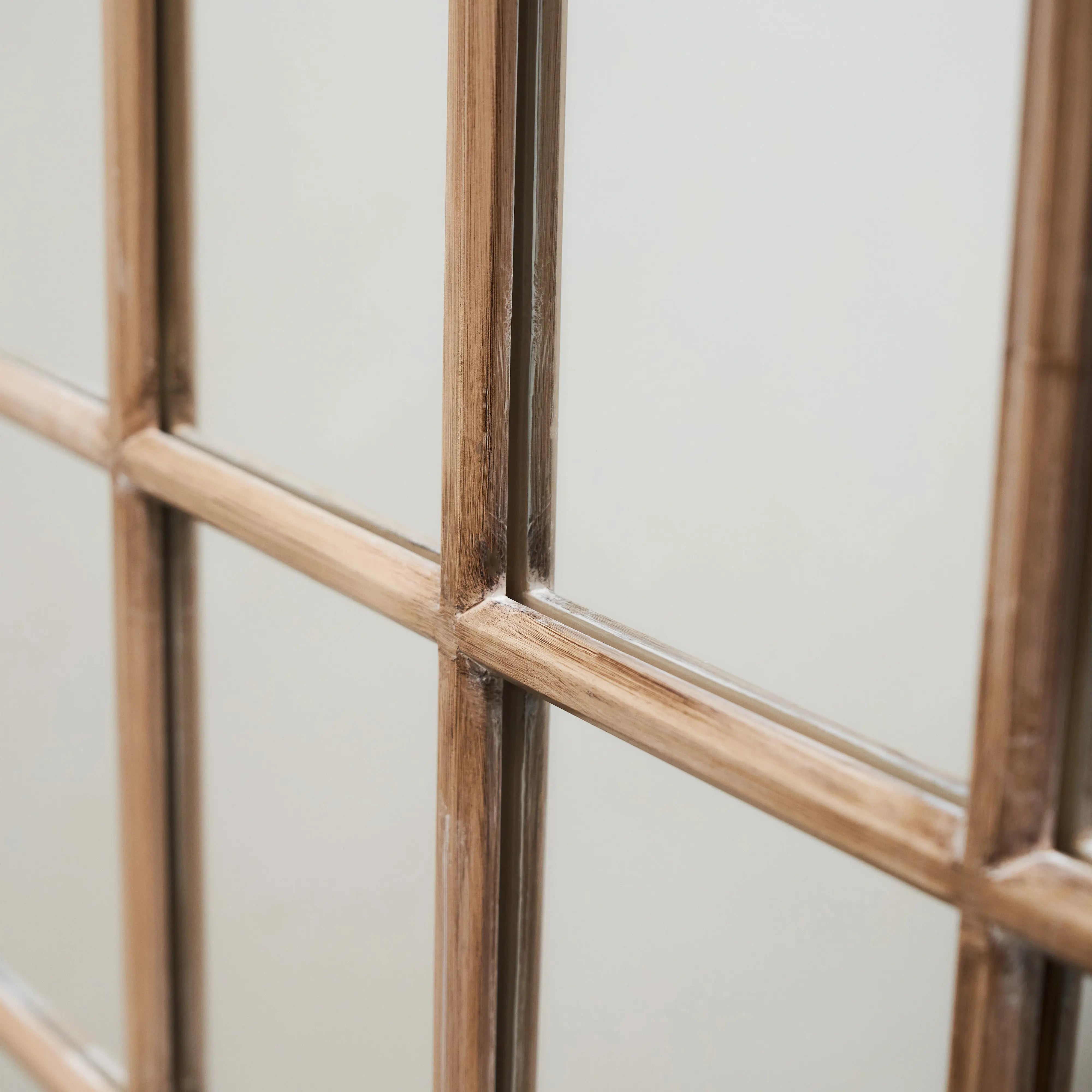 Sasha - Miroir de Fenêtre Pleine Longueur en Chêne Shabby Chic (180 cm x 100 cm) Center Kasa