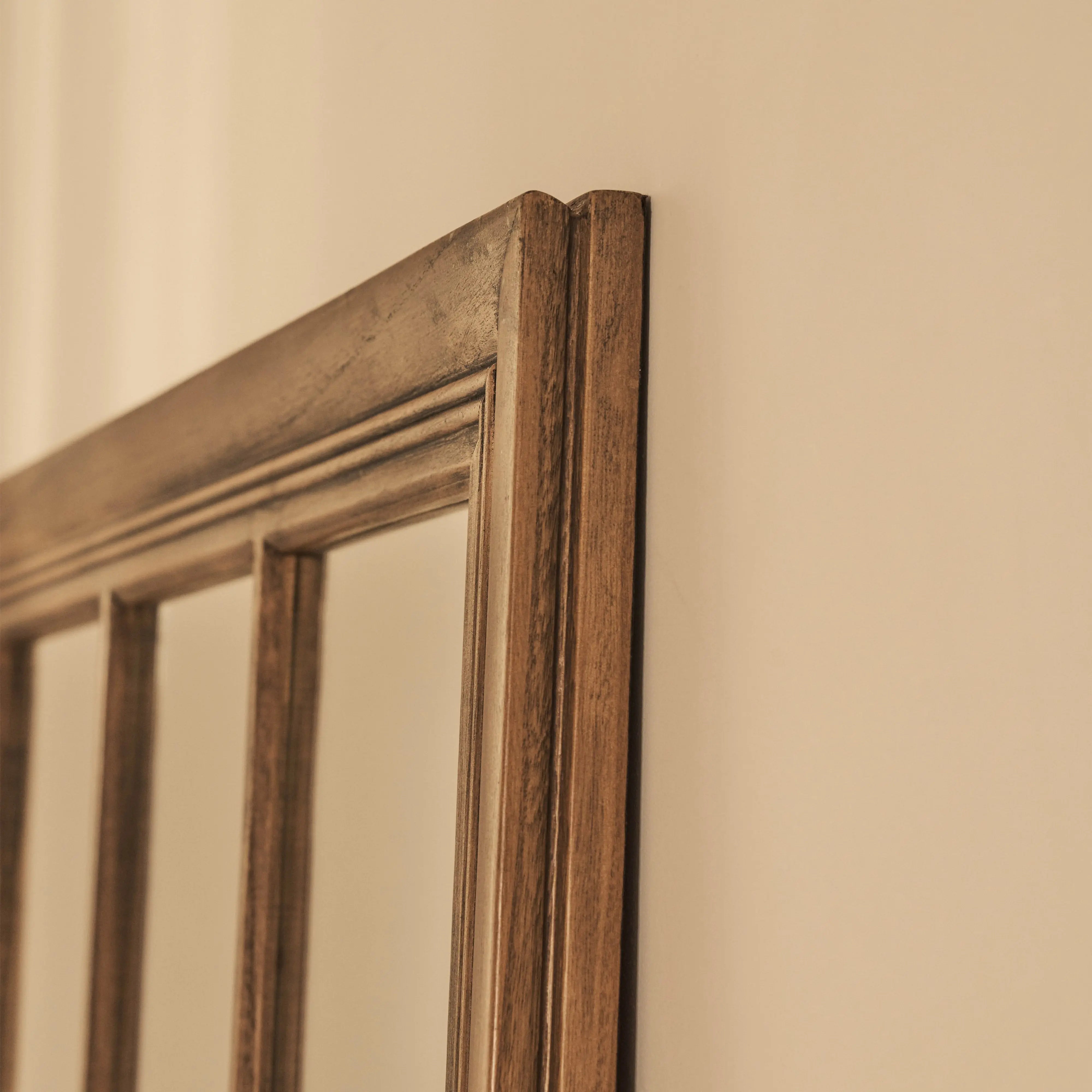 Sasha - Miroir de Fenêtre Pleine Longueur en Bois Foncé Style Shabby Chic, 180 cm x 100 cm Center Kasa