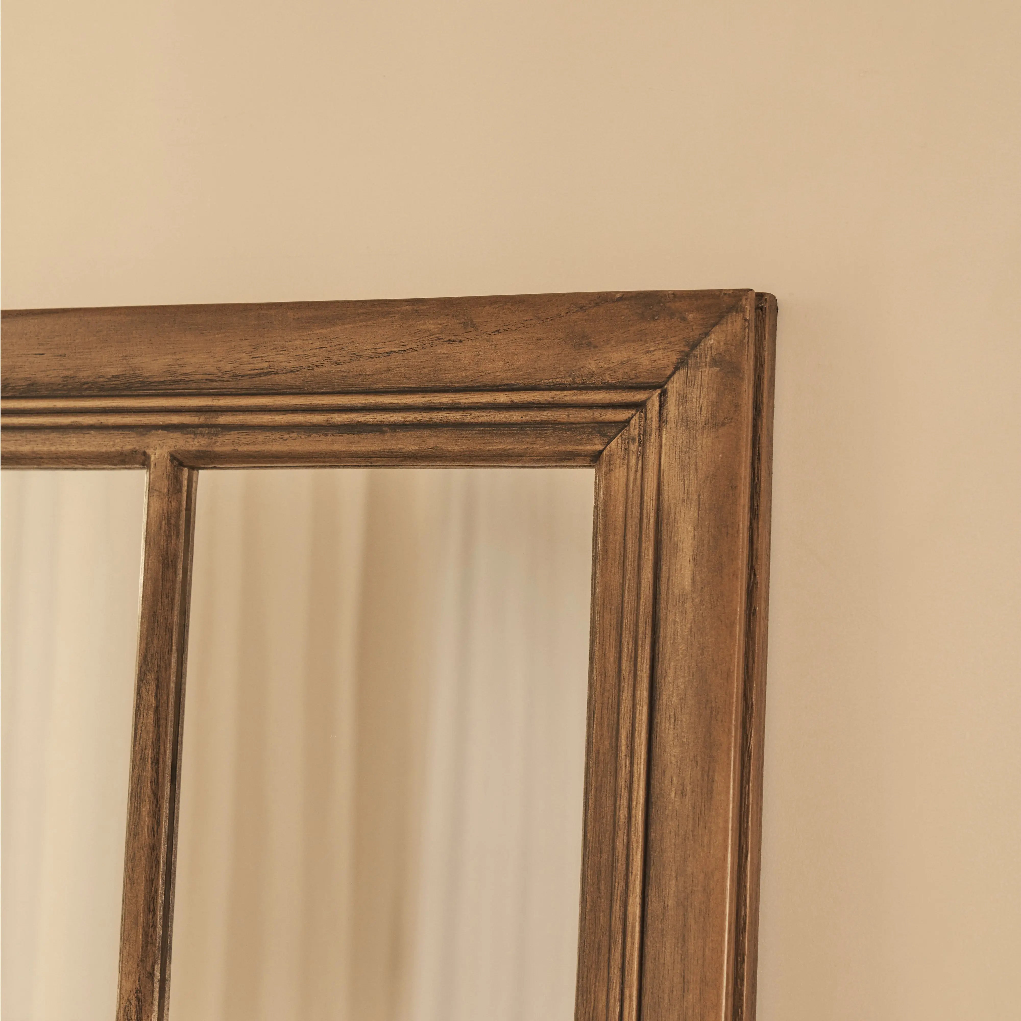 Sasha - Miroir de Fenêtre Pleine Longueur en Bois Foncé Style Shabby Chic, 180 cm x 100 cm Center Kasa