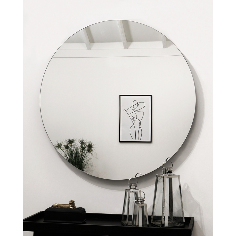 Edge - Miroir Mural Rond sans Cadre Design Minimaliste - 70 cm Center Kasa
