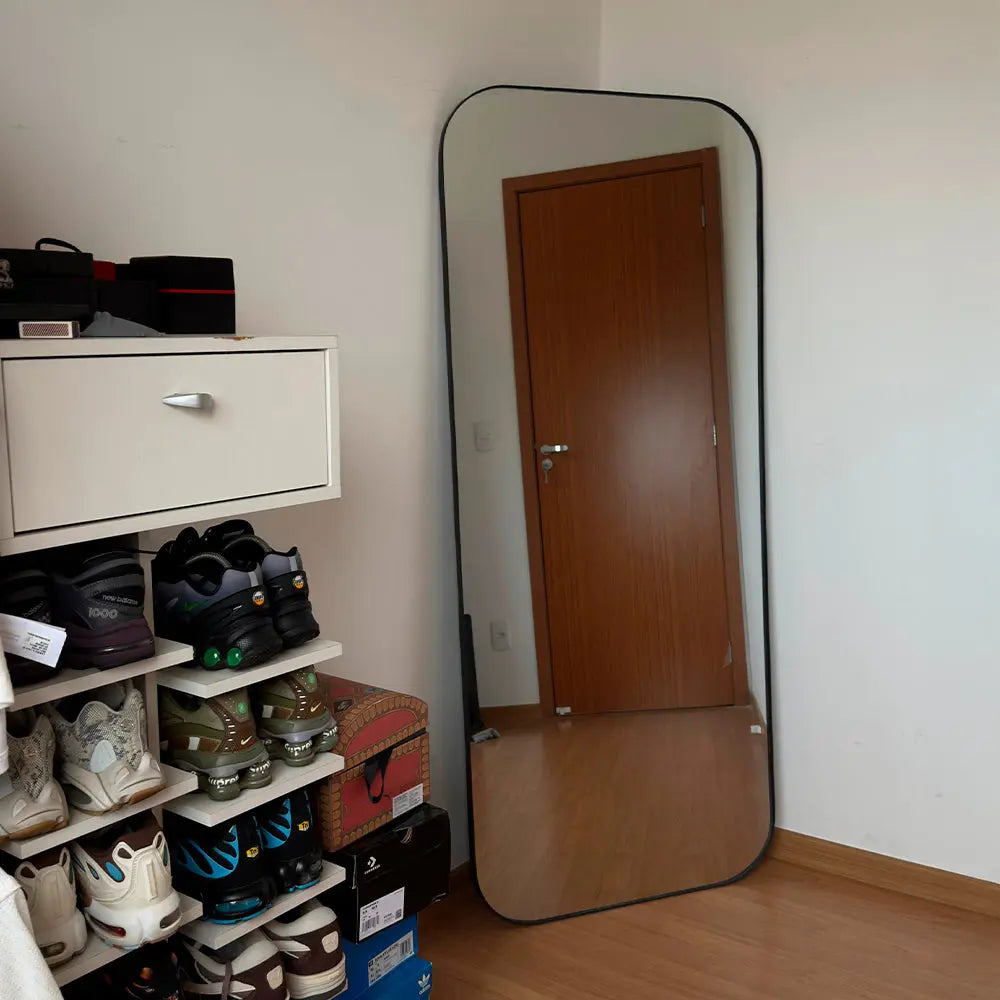 Miroir rectangulaire en pied aux bords arrondis, 160 x 70 cm Center Kasa