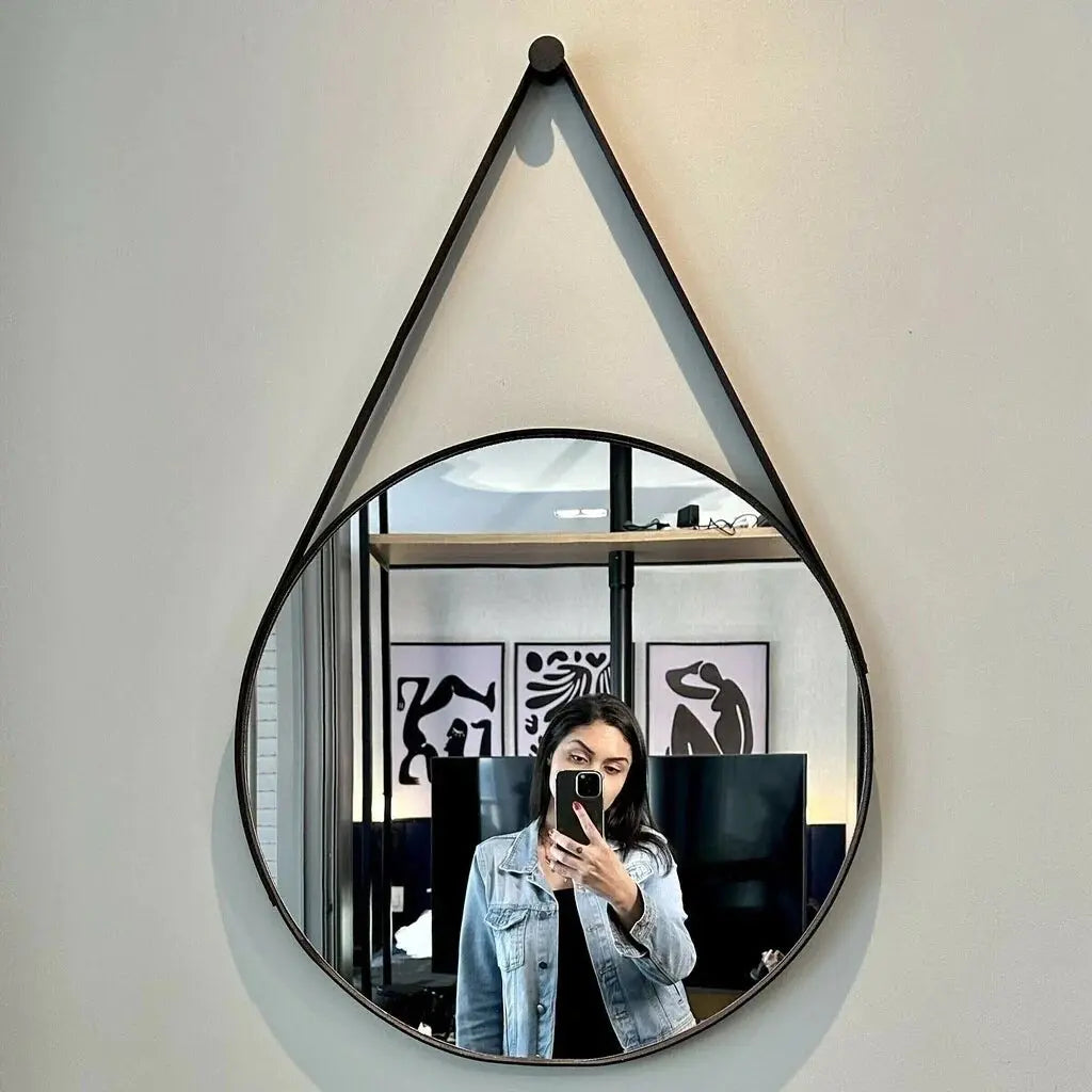 Miroir Adnet en cuir. Center Kasa