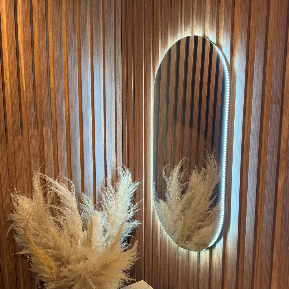 Miroir rond étroit avec LED Center Kasa