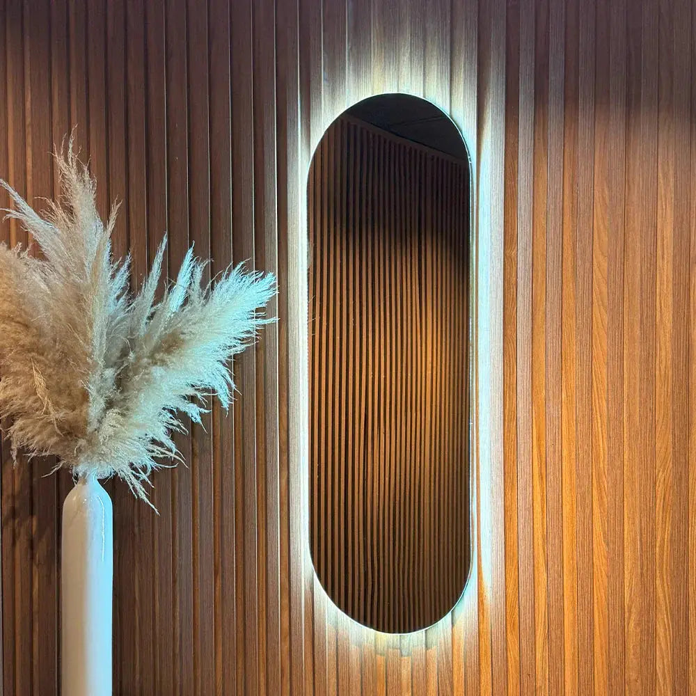 Miroir rond étroit avec LED Center Kasa