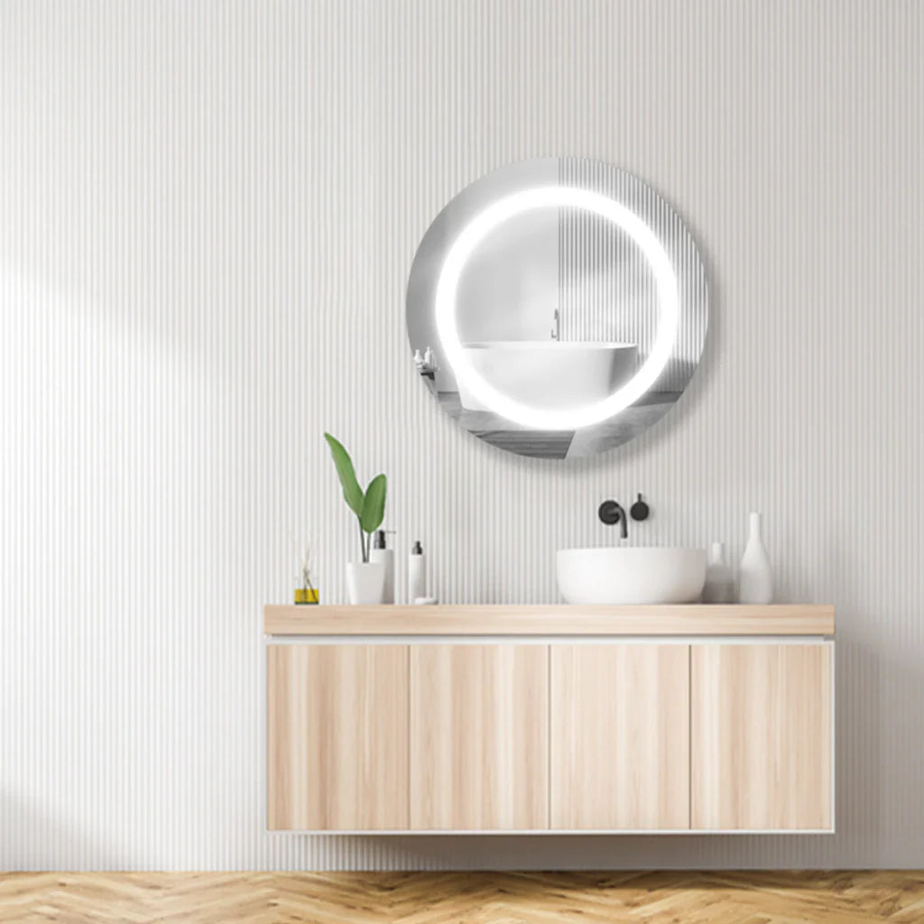 Miroir rond givré avec éclairage LED Center Kasa