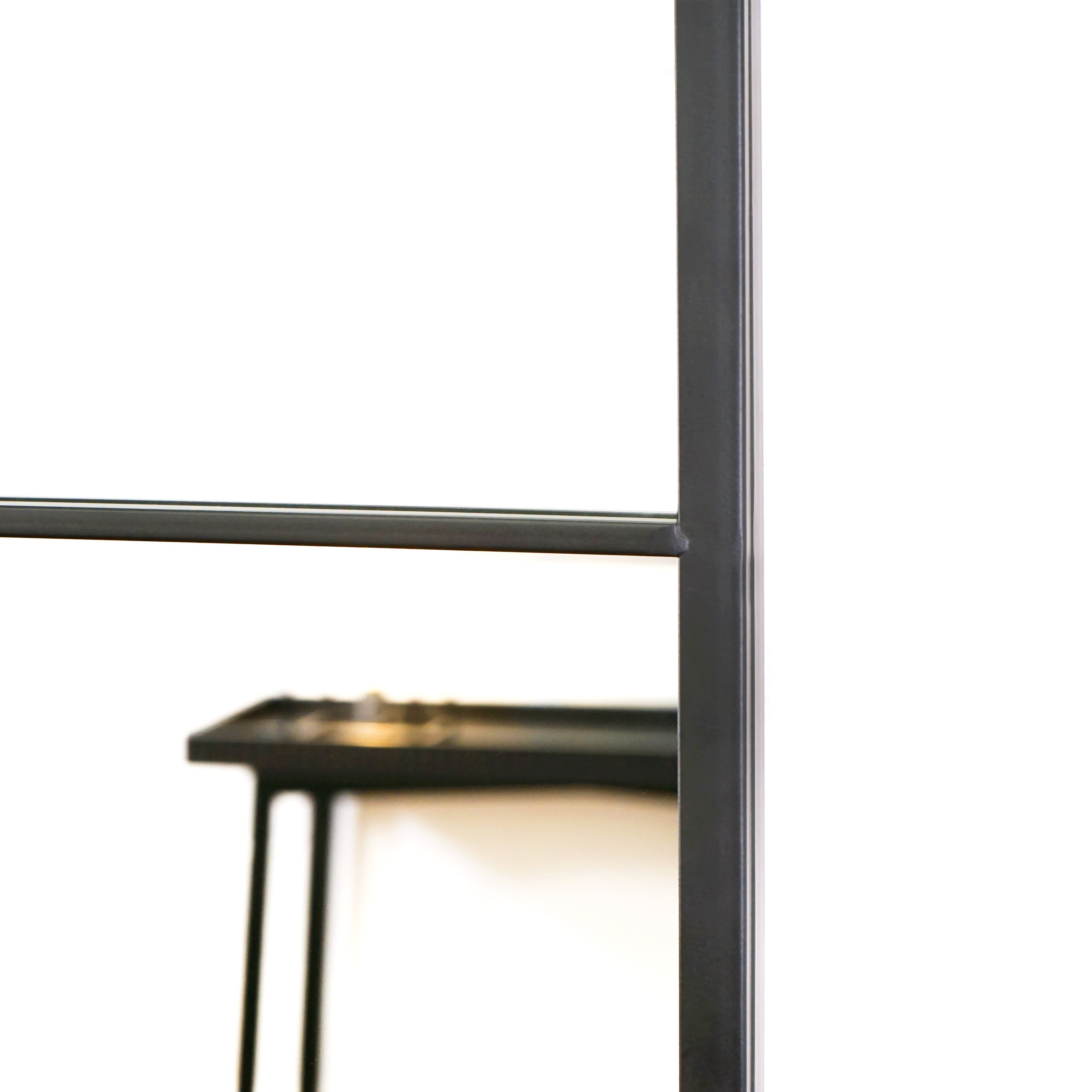 Brooklyn - Miroir Fenêtre Pleine Longueur en Métal Noir Mat - 180 x 90 cm Center Kasa