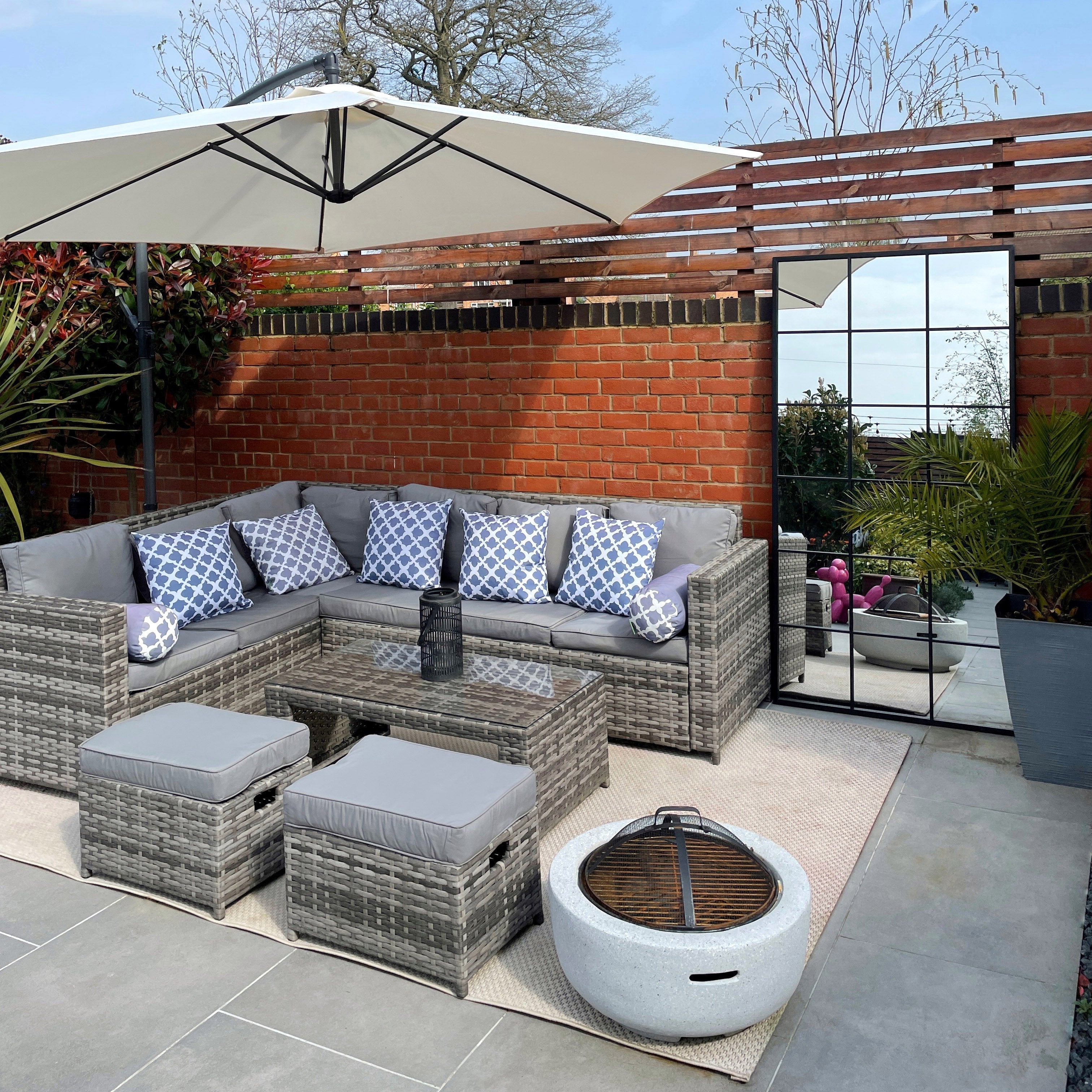 Brooklyn - Miroir Fenêtre Pleine Longueur en Métal Noir Mat - 180 x 90 cm Center Kasa