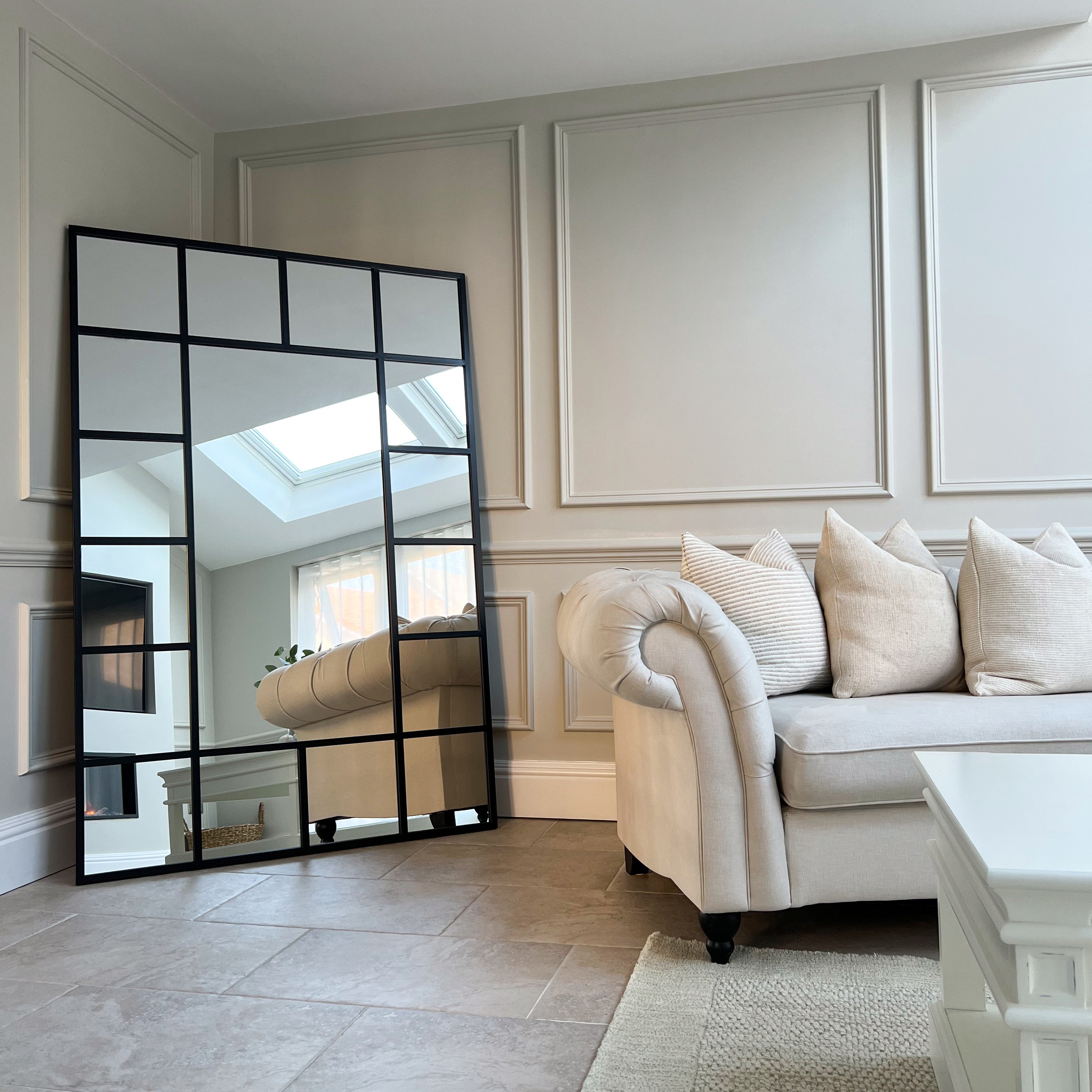 Miroir de Fenêtre Industriel Camden - Métal Noir Mat - 179 cm x 119 cm Center Kasa