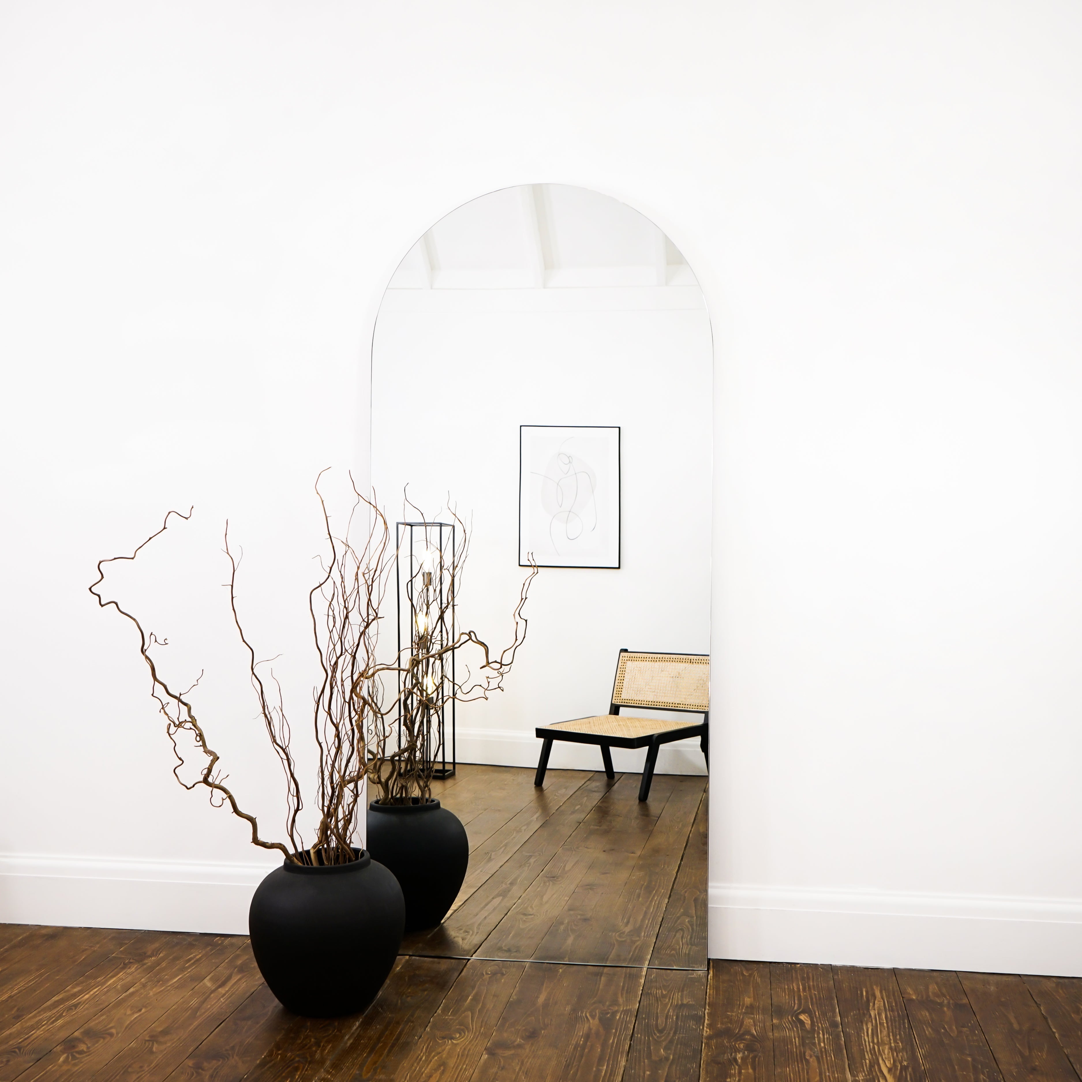 Miroir Arqué Mural sans Cadre Edge - Grand Format 179 cm x 80 cm Center Kasa