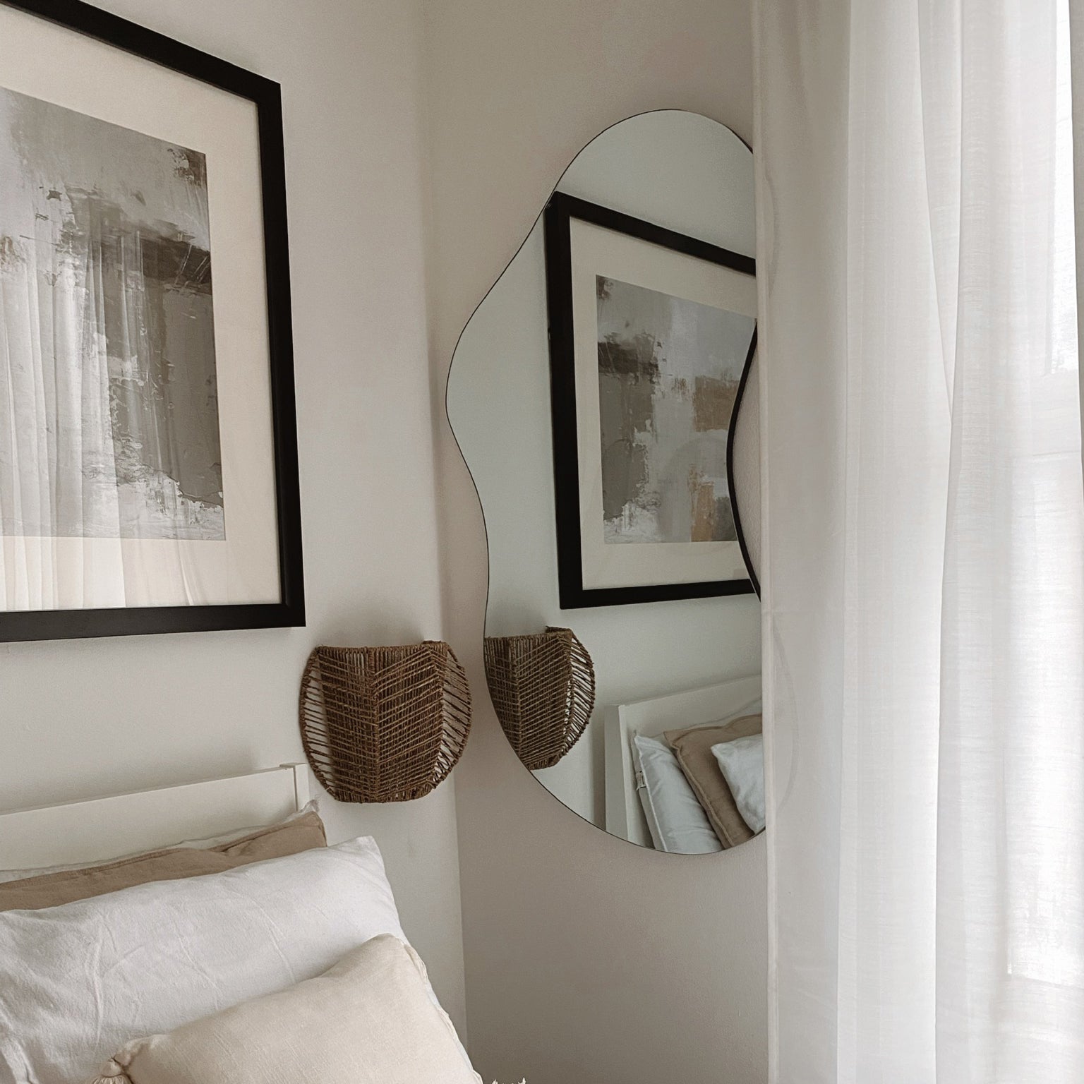 Edge Grand Miroir de Bassin Irrégulier sans Cadre - 120 cm x 70 cm Center Kasa