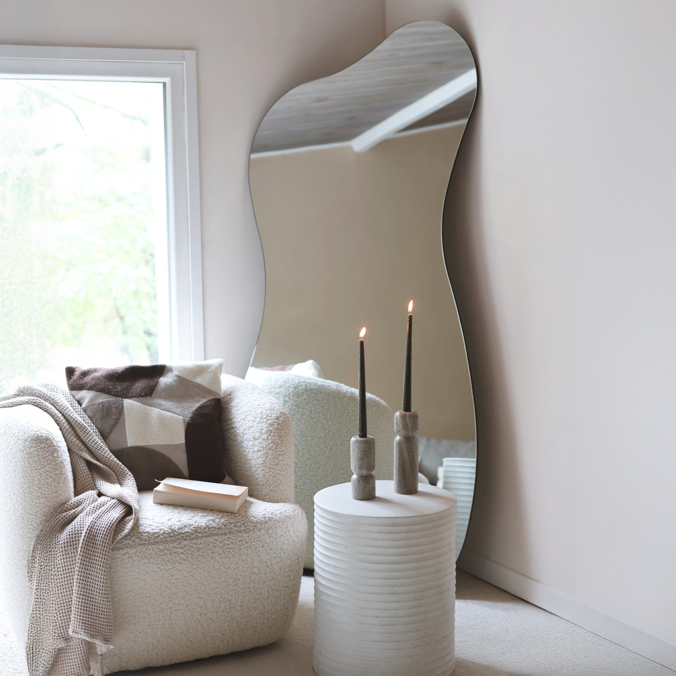 Edge XL - Grand Miroir Galet Sans Cadre Design Contemporain - 170 cm x 80 cm Center Kasa