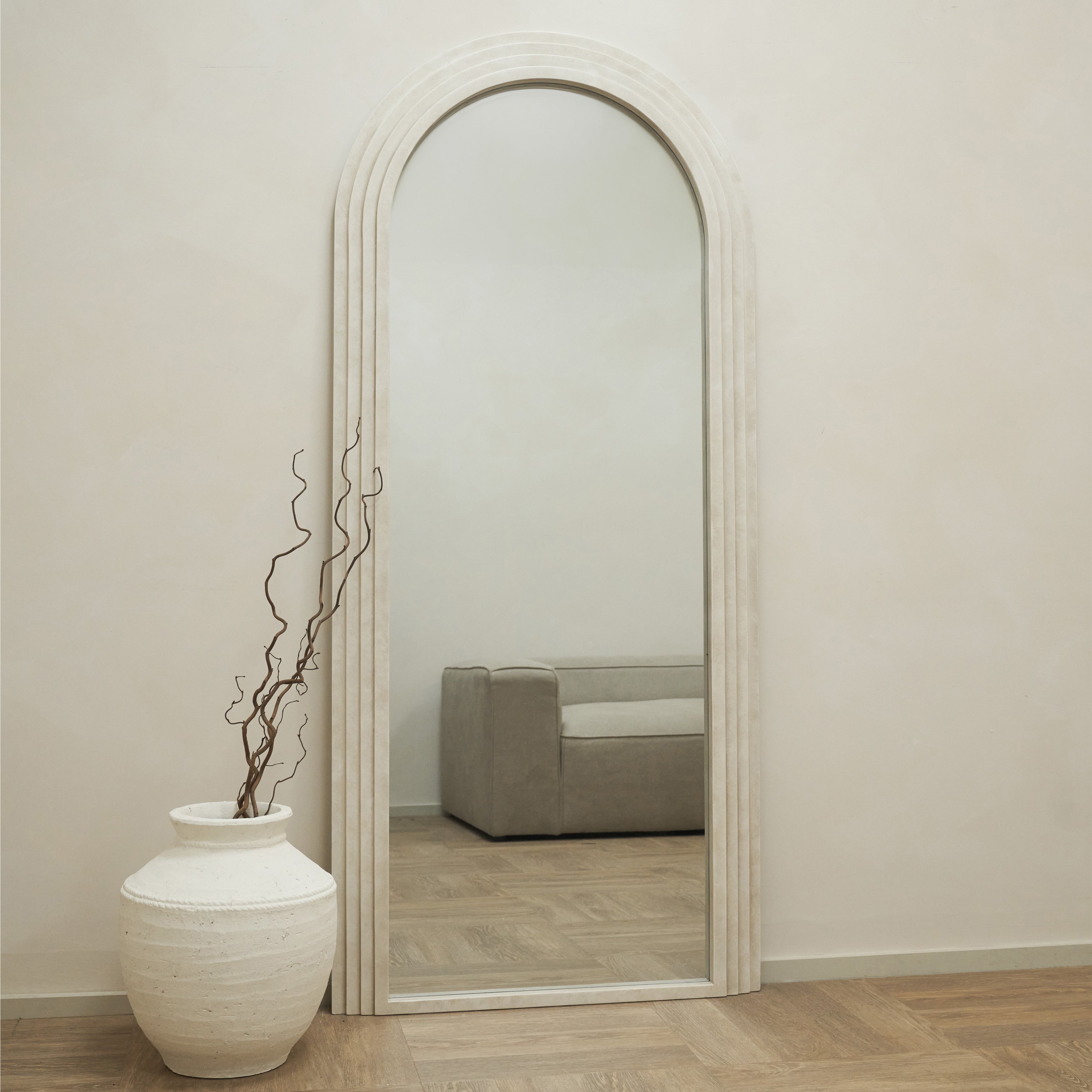 Luciana - Miroir Arqué Pleine Longueur en Béton - 180 cm x 80 cm Center Kasa