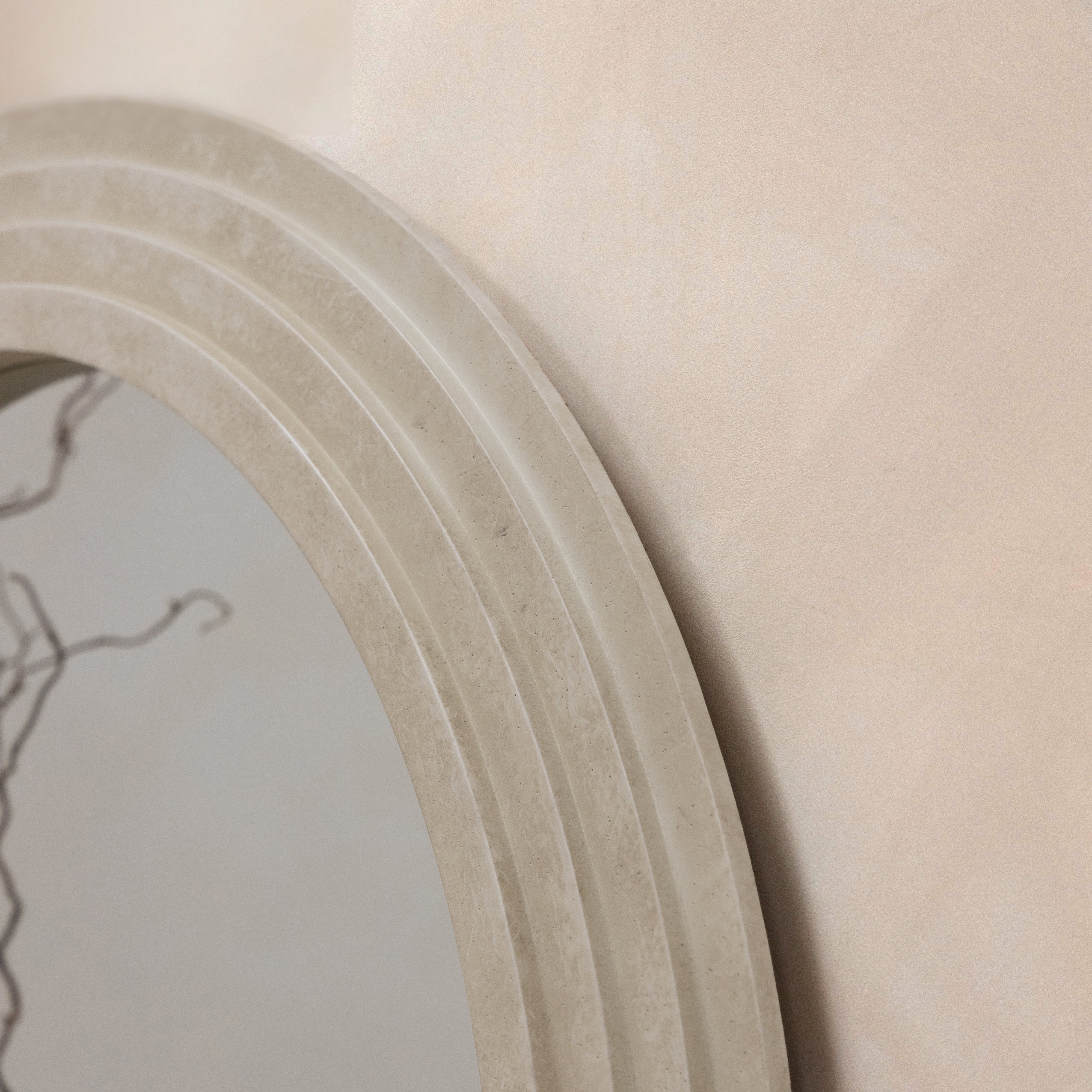 Miroir Mural Rond Luciana - Effet Béton Design - 110 cm x 110 cm Center Kasa