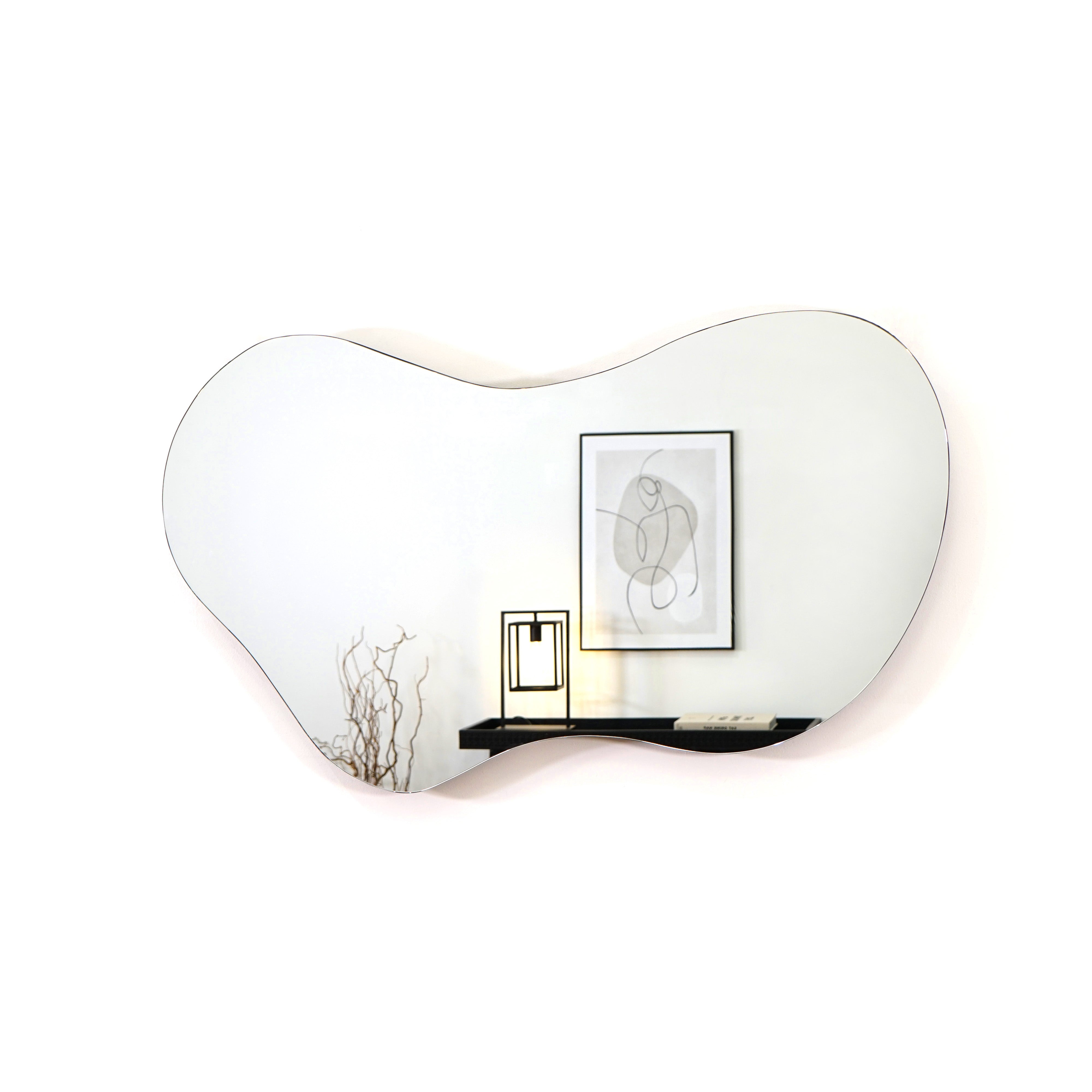 Edge Grand Miroir de Bassin Irrégulier sans Cadre - 120 cm x 70 cm Center Kasa