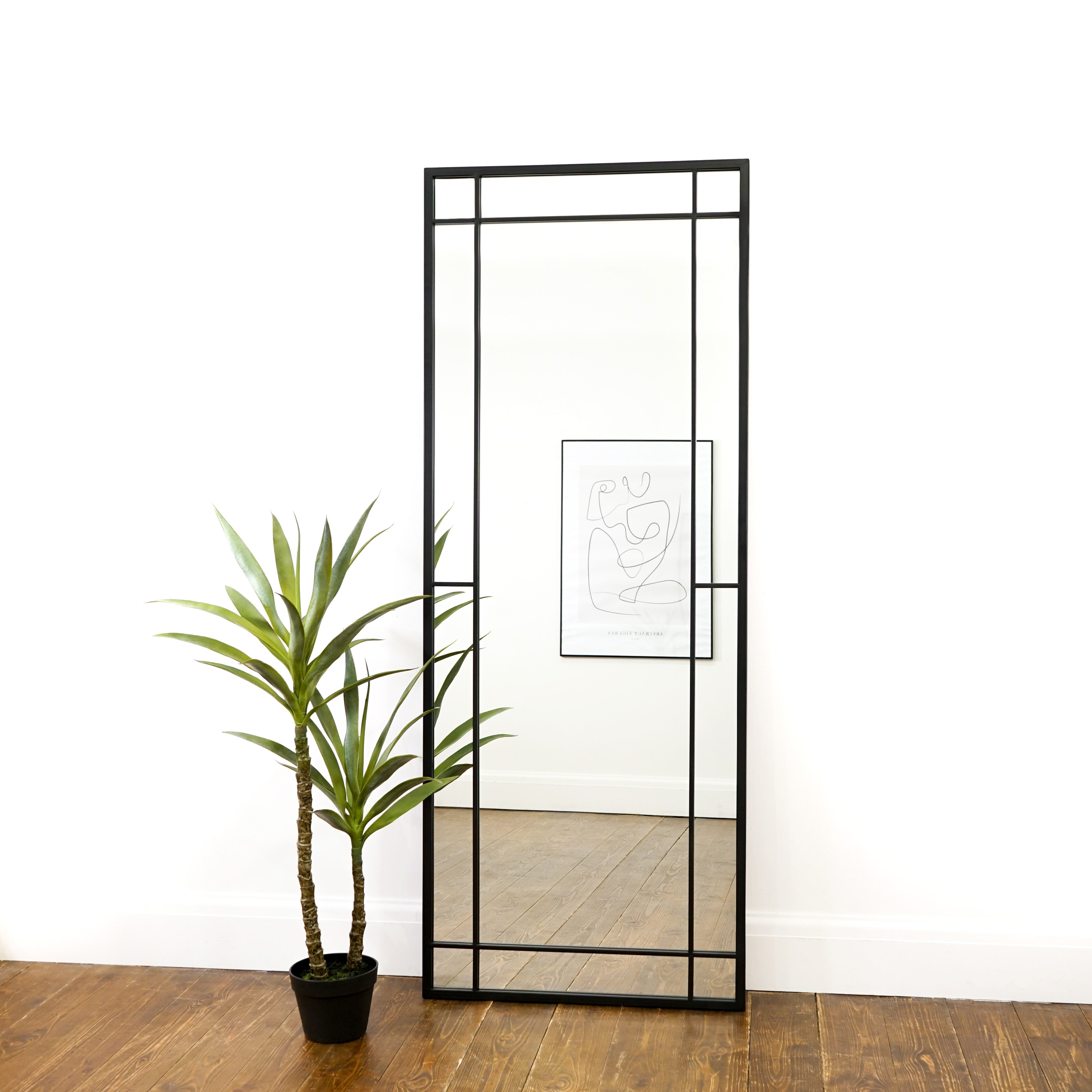 Miroir Mural de Plein Pied Bexley en Métal Noir - 180 cm x 70 cm Center Kasa