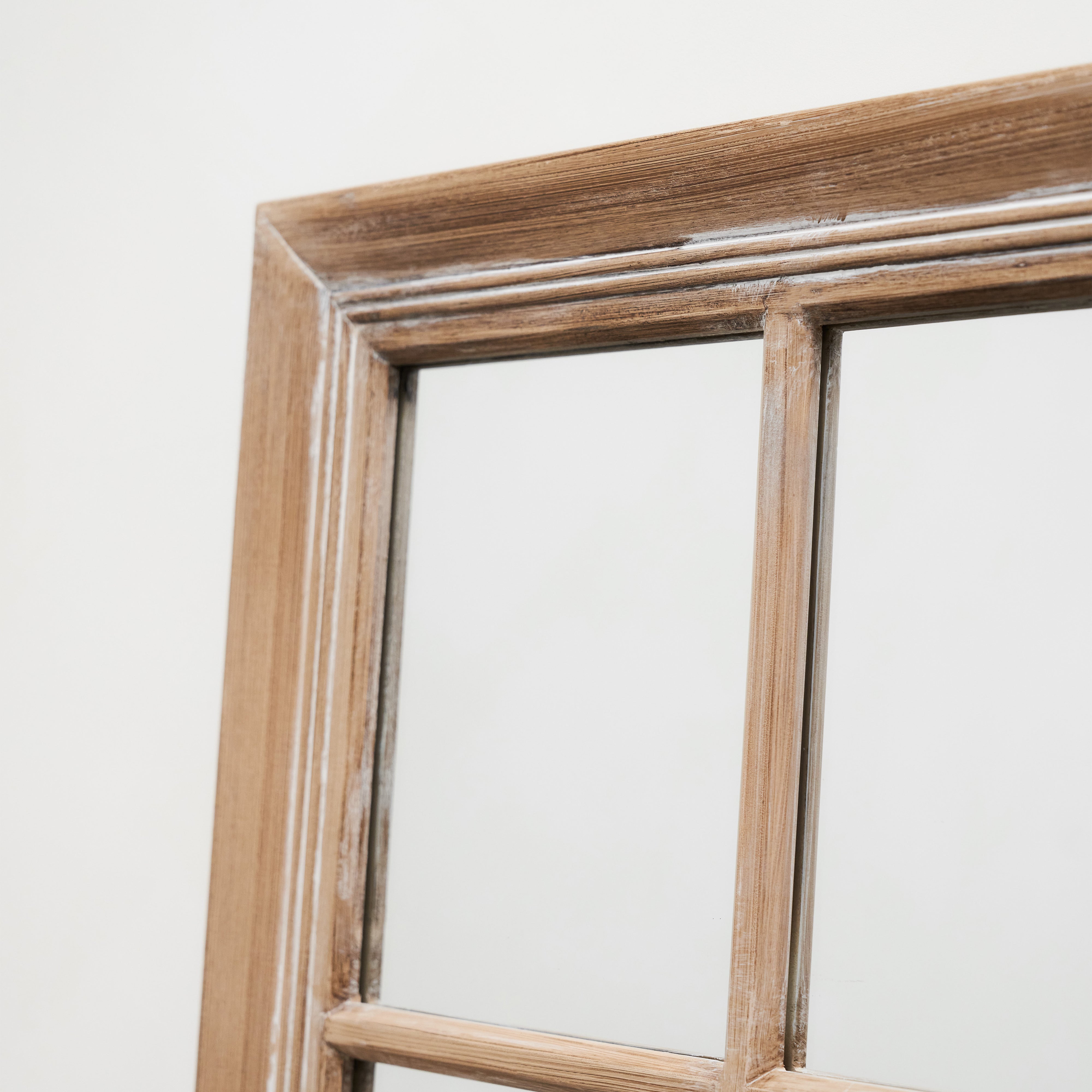 Sasha - Miroir de Fenêtre Pleine Longueur en Chêne Shabby Chic (180 cm x 100 cm) Center Kasa