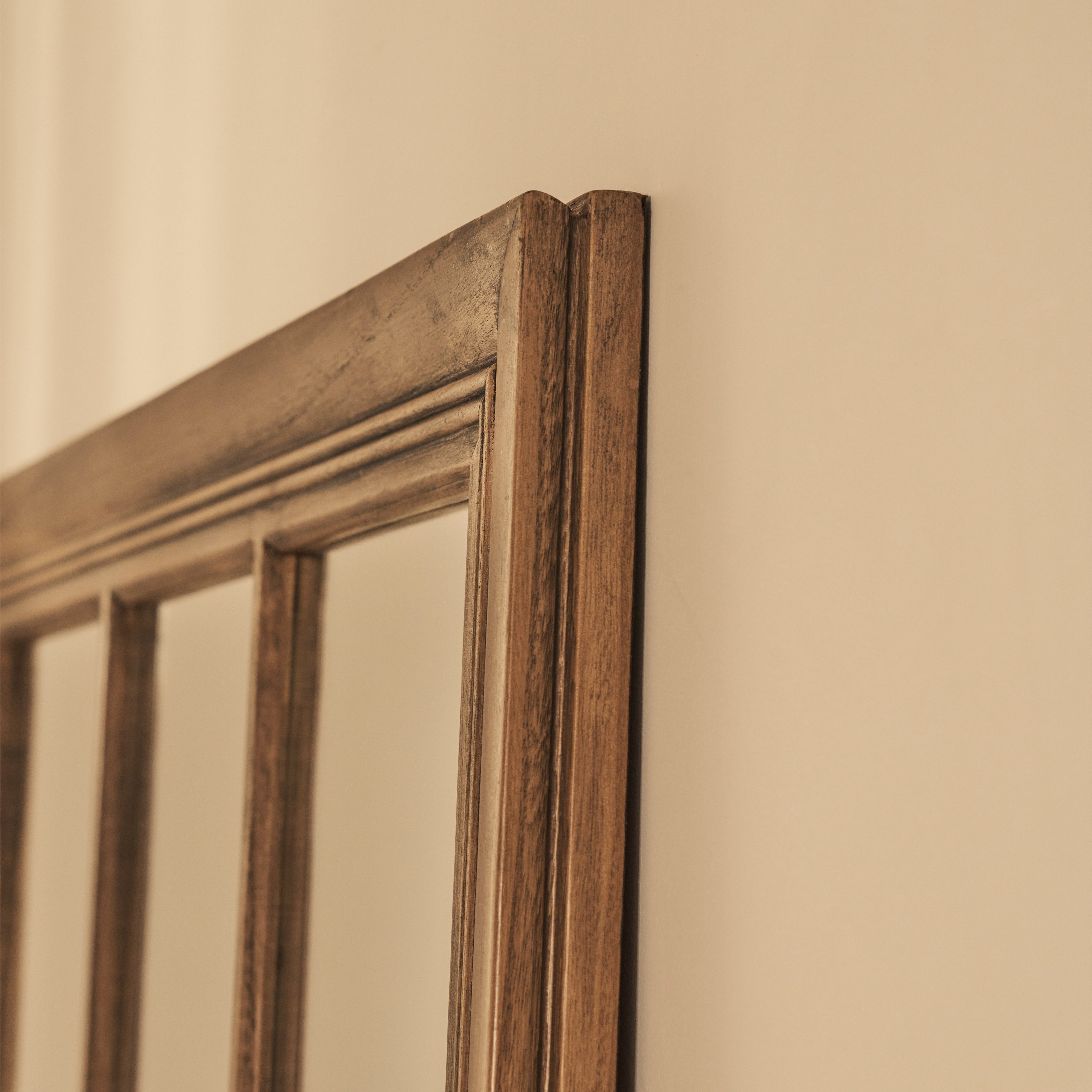 Sasha - Miroir de Fenêtre Pleine Longueur en Bois Foncé Style Shabby Chic, 180 cm x 100 cm Center Kasa