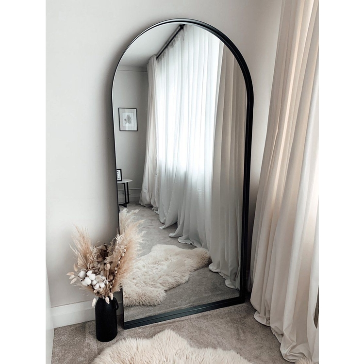 Arcus - Miroir Arqué Pleine Longueur en Métal Noir - 170 cm x 80 cm Center Kasa