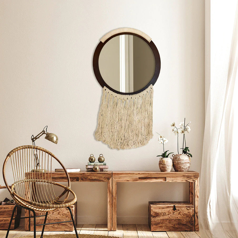 Miroir bohème à franges 40 Center Kasa