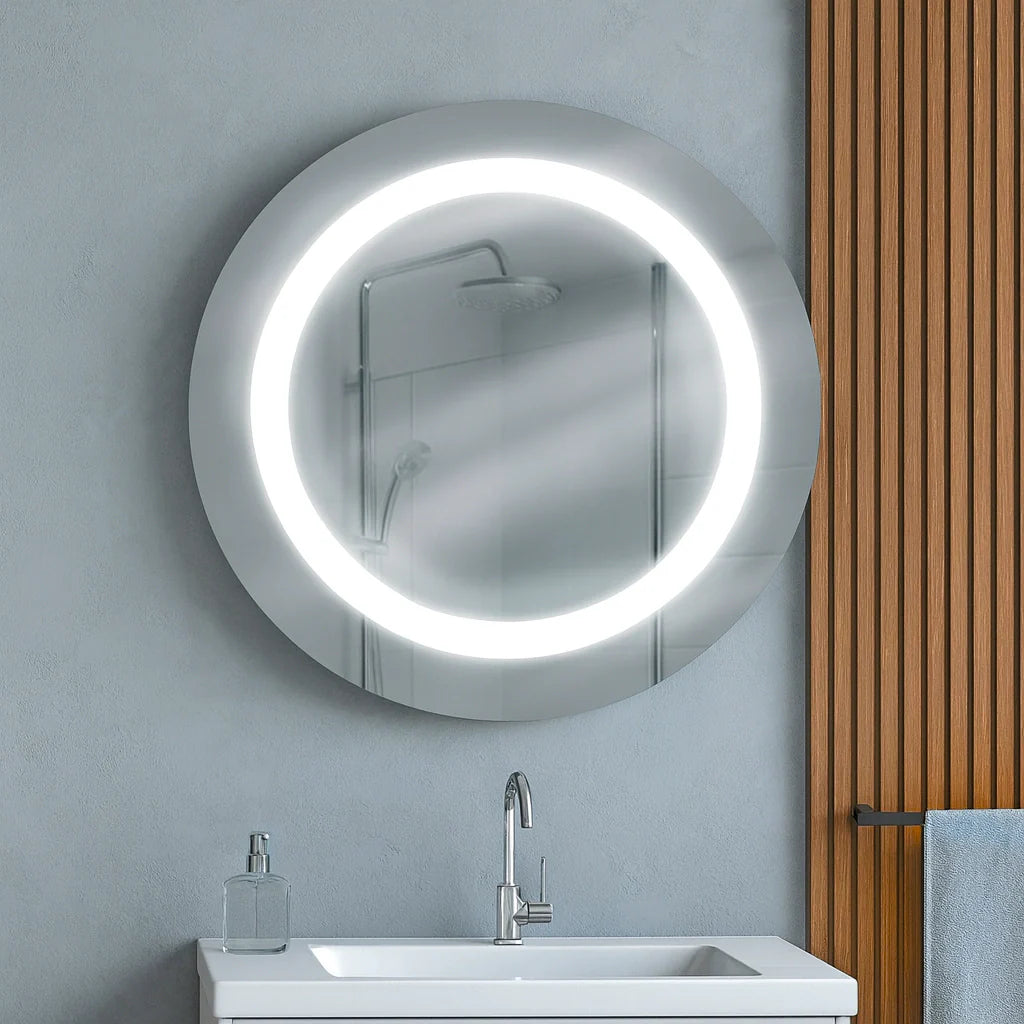 Miroir rond givré avec éclairage LED Center Kasa
