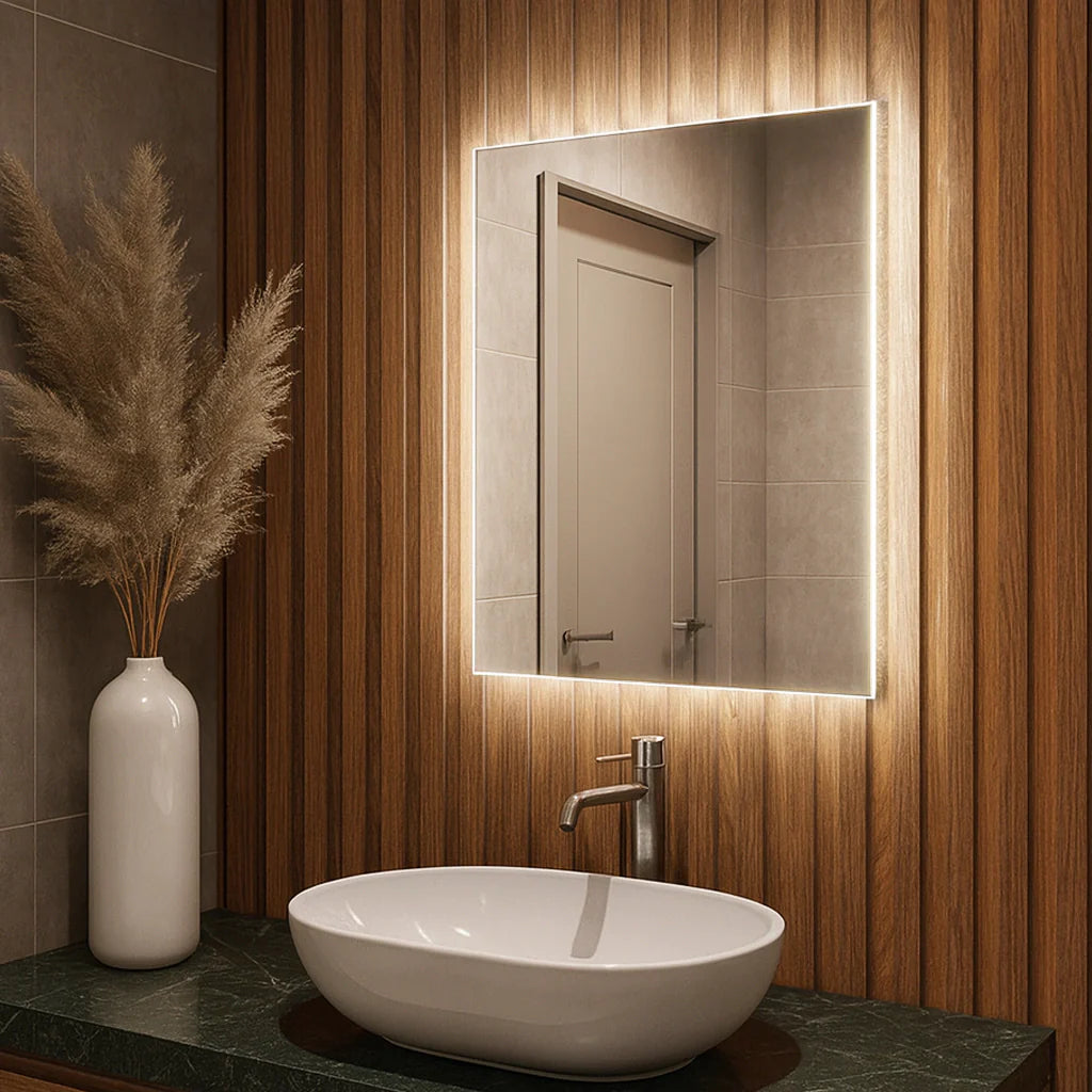 Miroir rectangulaire étroit avec LED Center Kasa