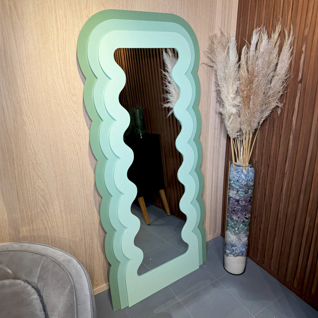 Miroir ondulé vert 180x80cm Center Kasa