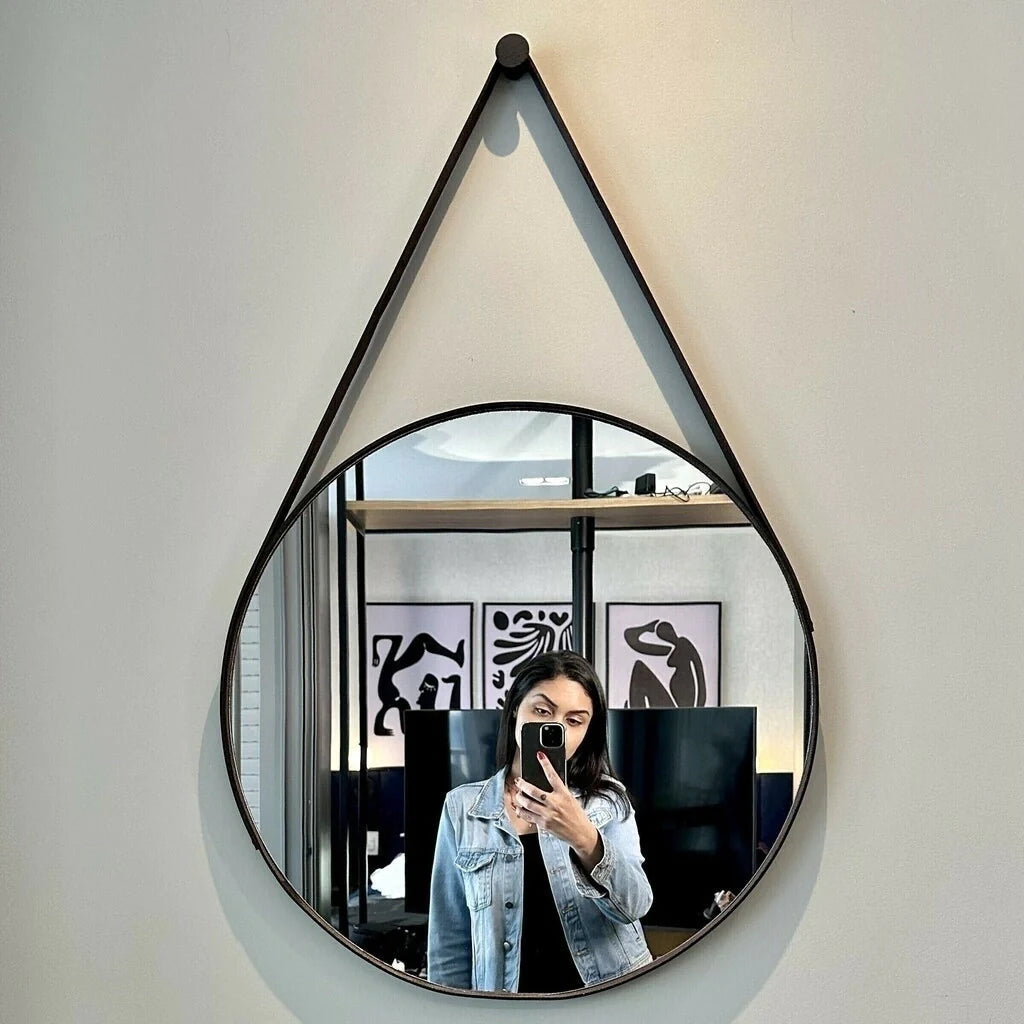 Miroir Adnet en cuir. Center Kasa
