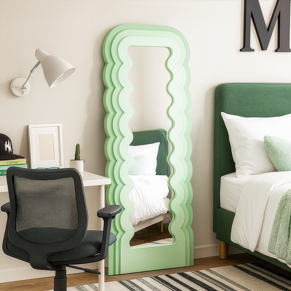 Miroir ondulé vert 180x80cm Center Kasa